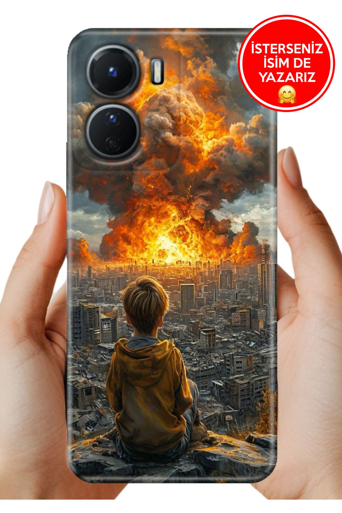 Cekuonline Y16 Kılıf FullCover Resimli Desenli Silikon Çocuklar Ölmesin