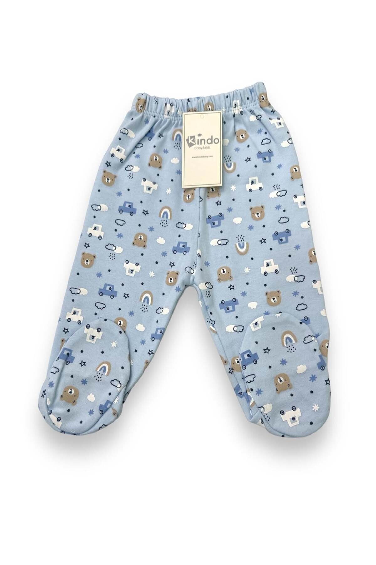 Kindo Baby Desenli Patikli Bebek pantolon Tek alt  4 lü paket  %100 pamuklu ürün  Annelerin favorisi fotoğrafı 5 (önizleme)