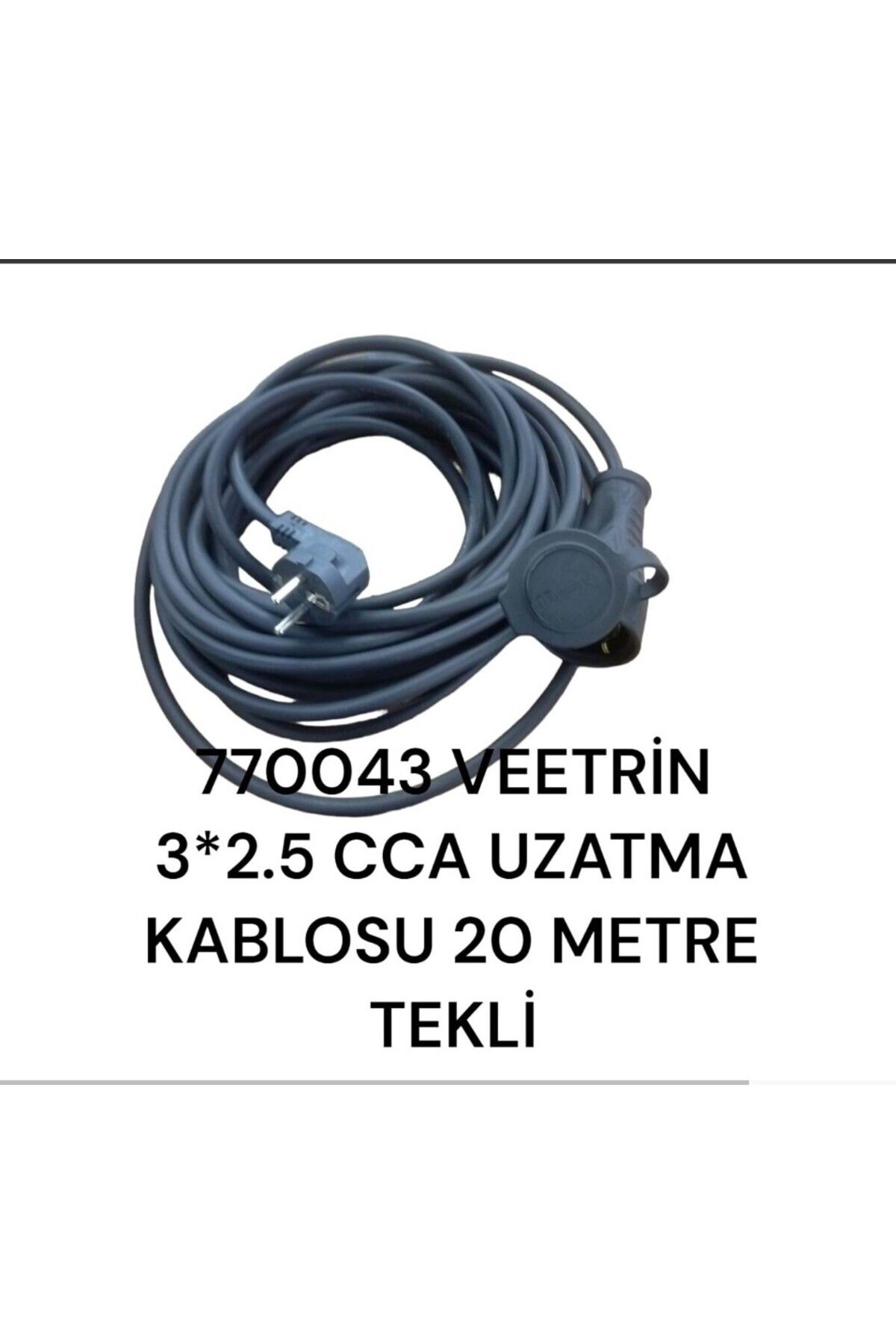 KL HOME 20MT  Özel Çantalı Elektrik kablo-Tekli Priz Koruma Kapaklı- 3x2,5mm- 220VKamp Karavan Uzatma Şarj