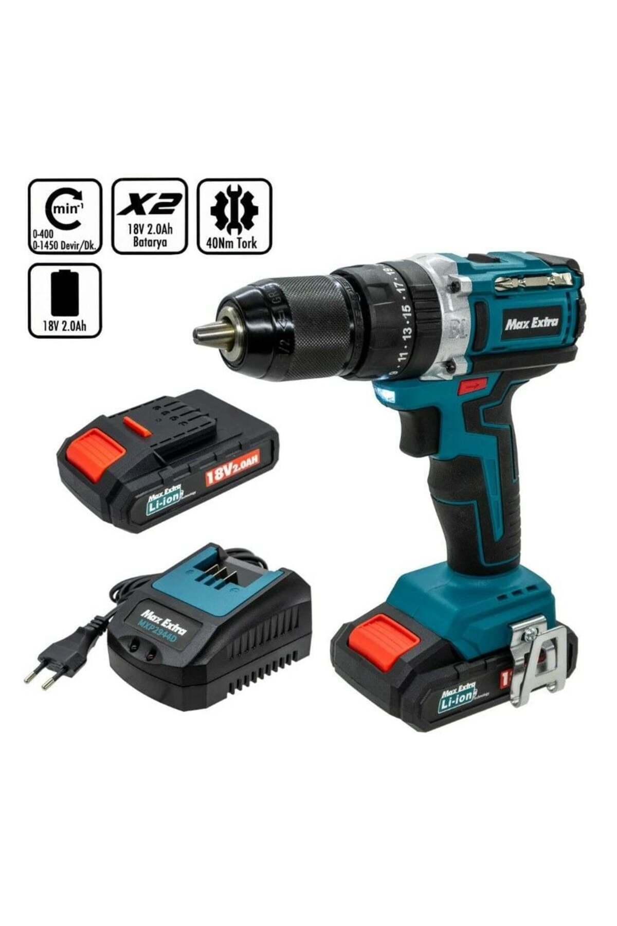 İBTAŞ MAX EXTRA MXP2944D Akülü Darbeli Matkap 18Volt - 2 Amper