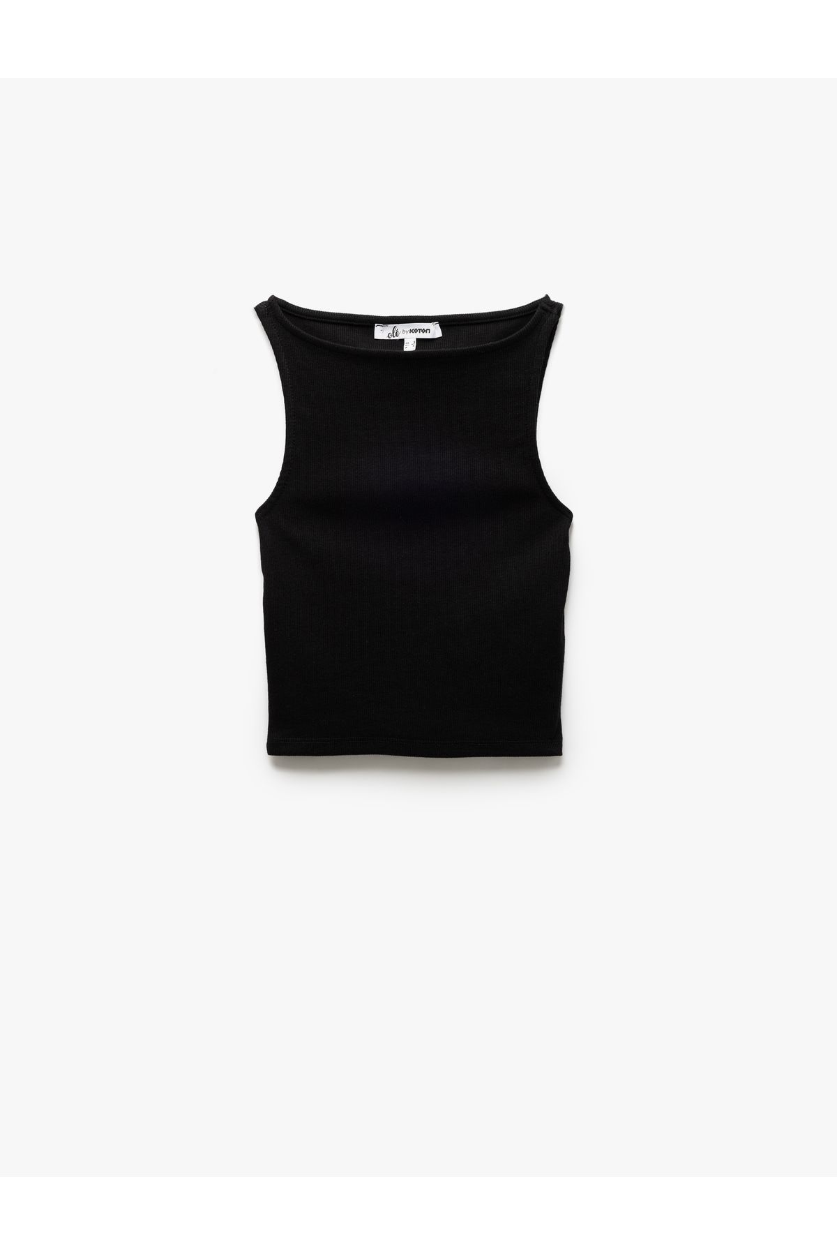 Koton Yeni Sezon Kayık Yaka Kolsuz Kaşkorse Crop Üst