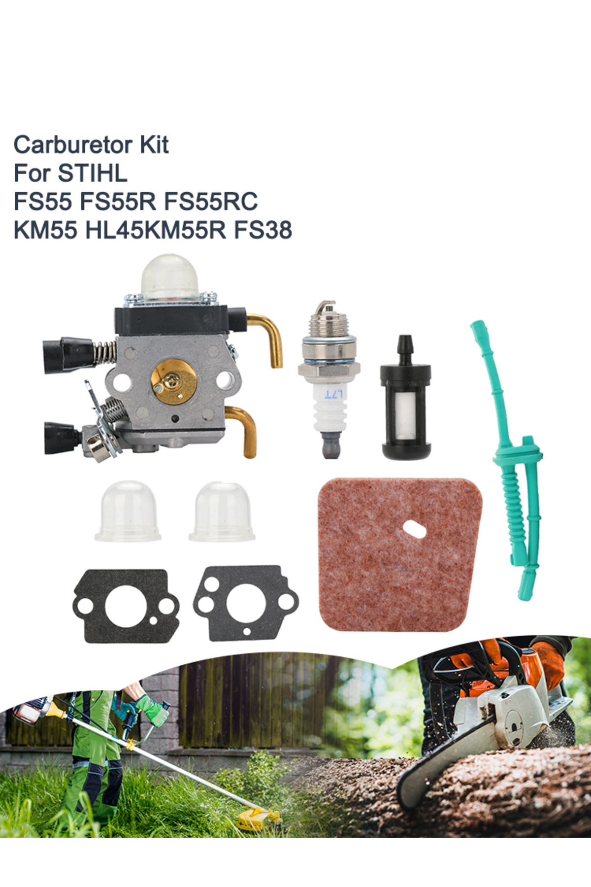 Choice-مجموعة واحدة من مكربن B CMCP لـ Stihl FS55 FS55R FS55RC Km55 Hl45km55r FS38 مقص حشائش مع 8