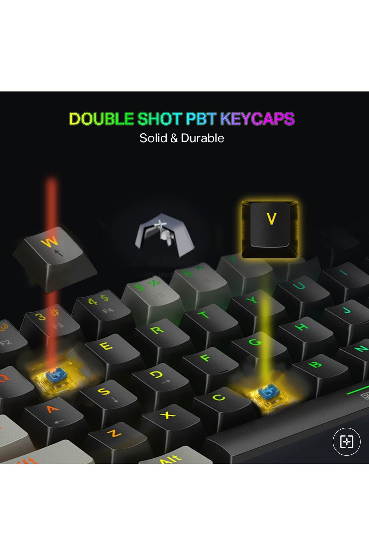 e-yooso-Z-11 61 Keys Mechanical Gaming Keyboard,Blue Switch 60% Wired Compact Keyboard 5