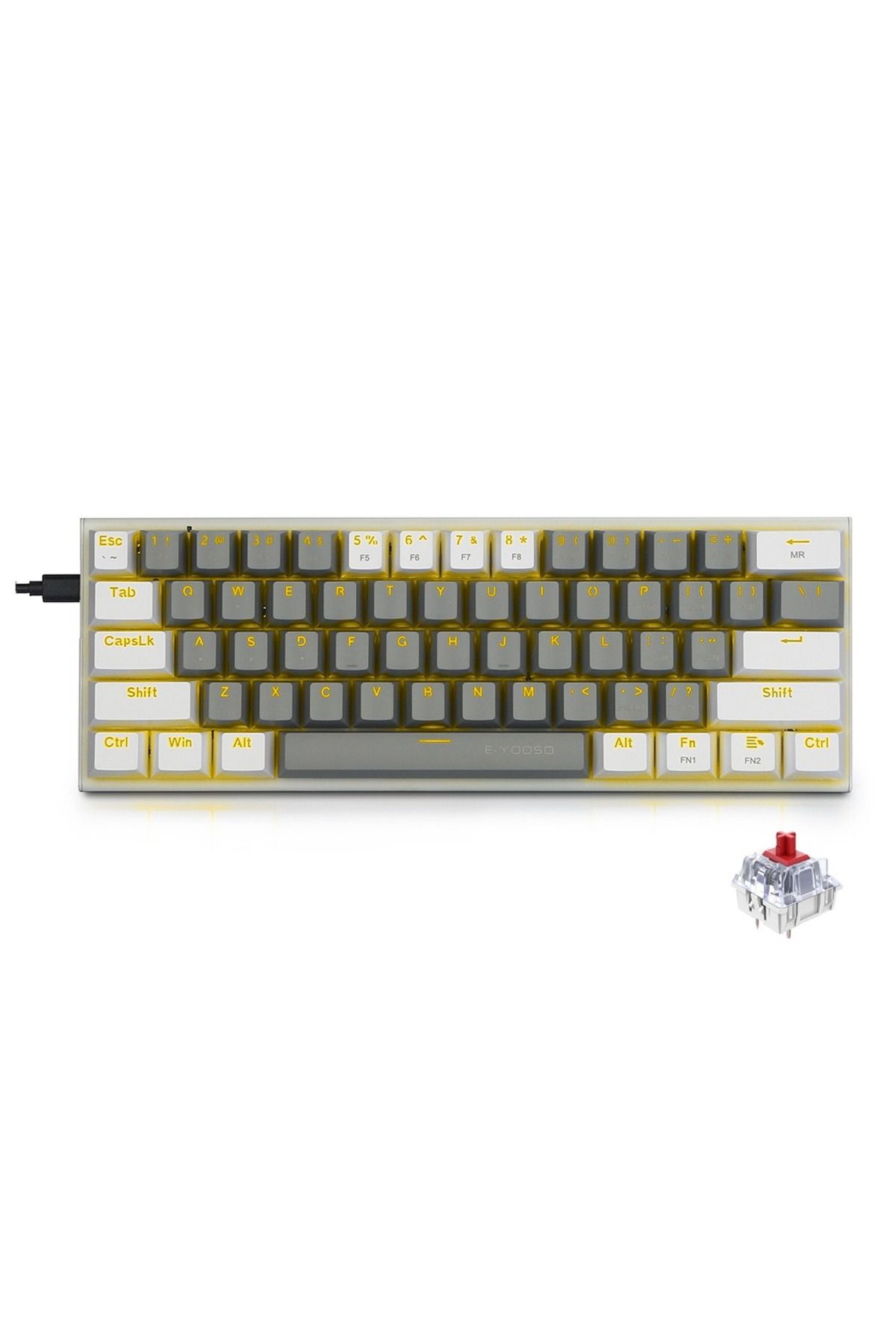 e-yooso-Z-11 60% Mechanical Gaming Keyboard,Red Switch 61 Keys Wired Compact Keyboard 1
