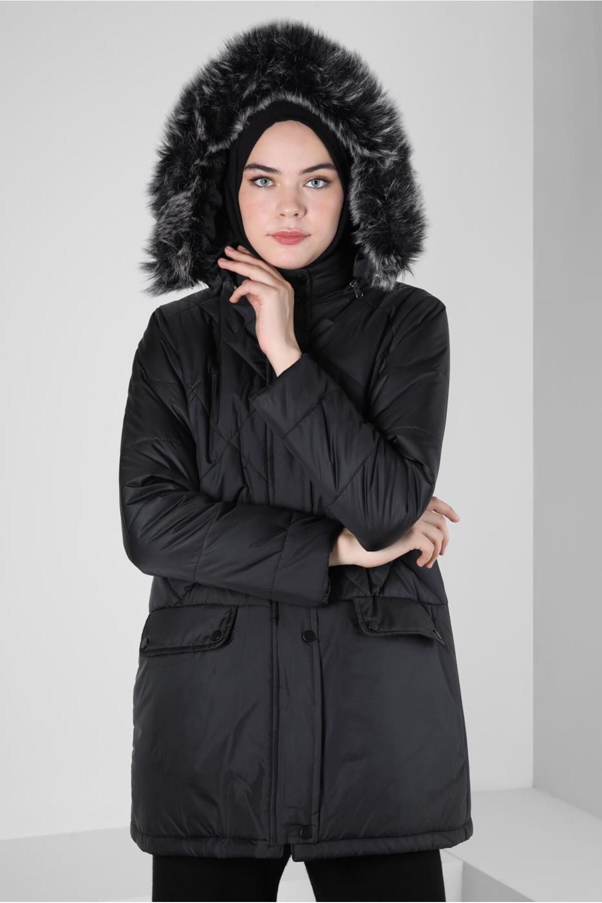 مانتو بادی کلاه دار 90425 Alvina