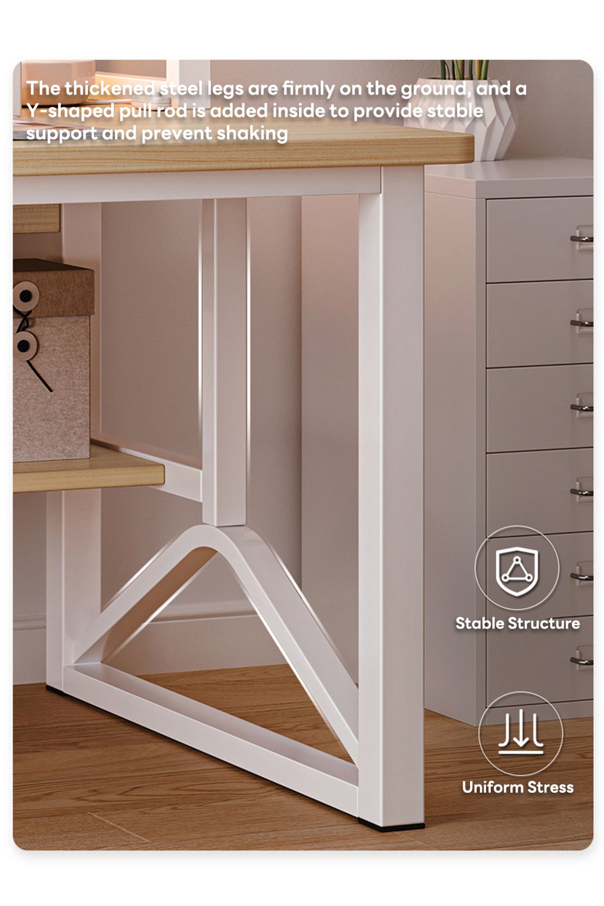 sharpdo-Simple Desktop Computer Table, Desk And Bookshelf, Suitable for Study/Office/Storage 6