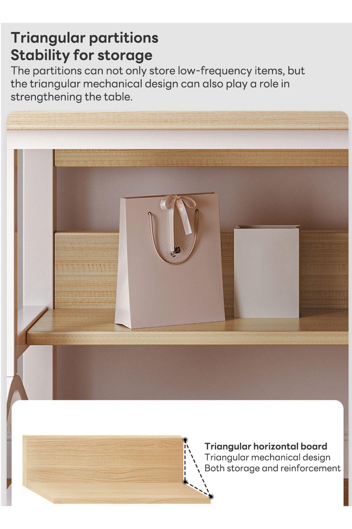 sharpdo-Simple Desktop Computer Table, Desk And Bookshelf, Suitable for Study/Office/Storage 5