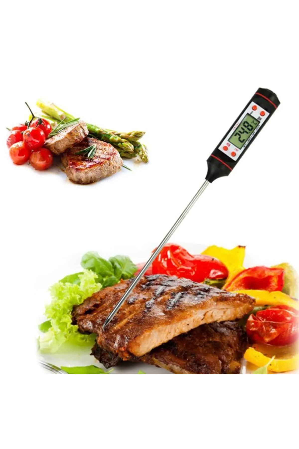 دماسنج دیجیتال غذا برای ماست، سوپ و شیر مادر با طراحی دلدیرما