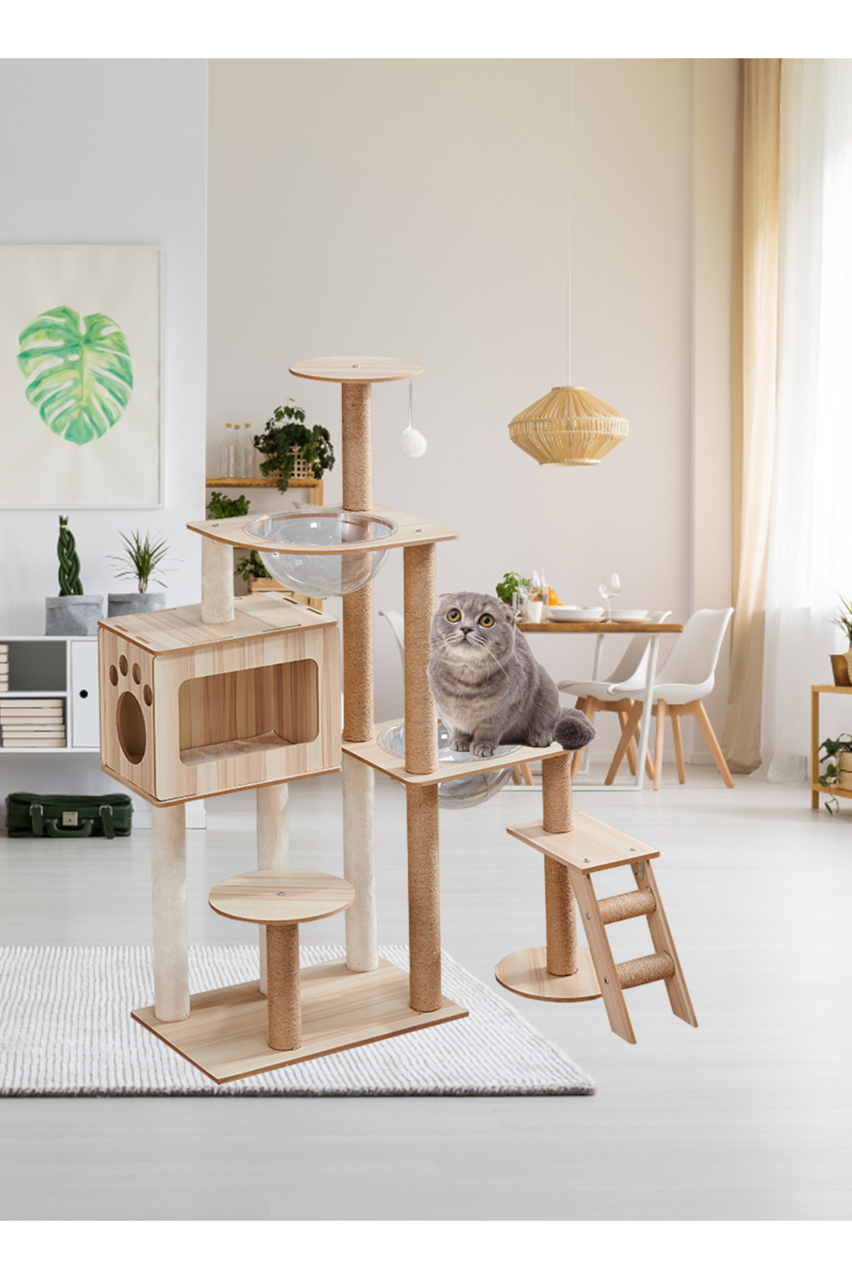 KidLe-Large Cat Climbing Frame Cat Tree Cat Jumping Platform 5