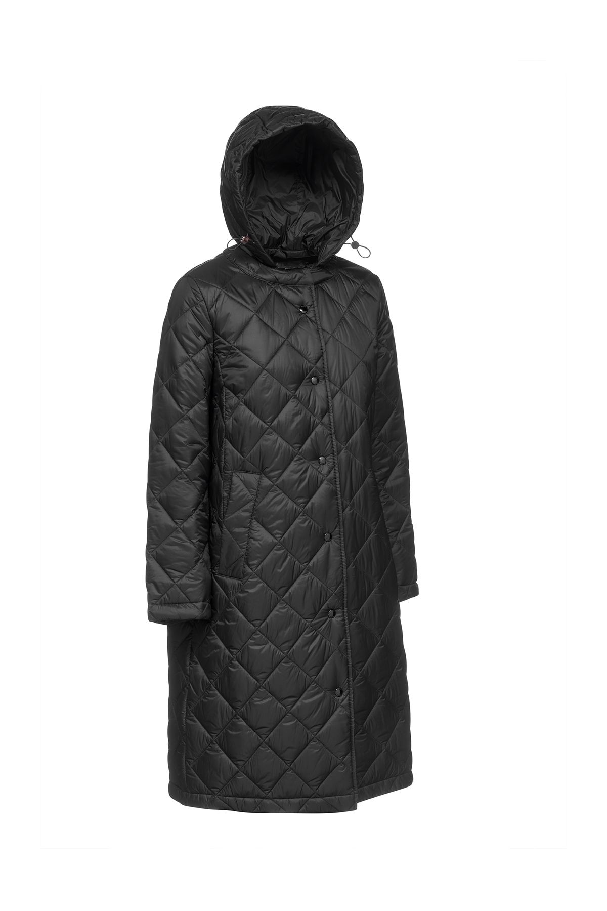 کت زنانه مشکی XHUP AMABEL HOOD COAT W4620BT3132F9000 Geox