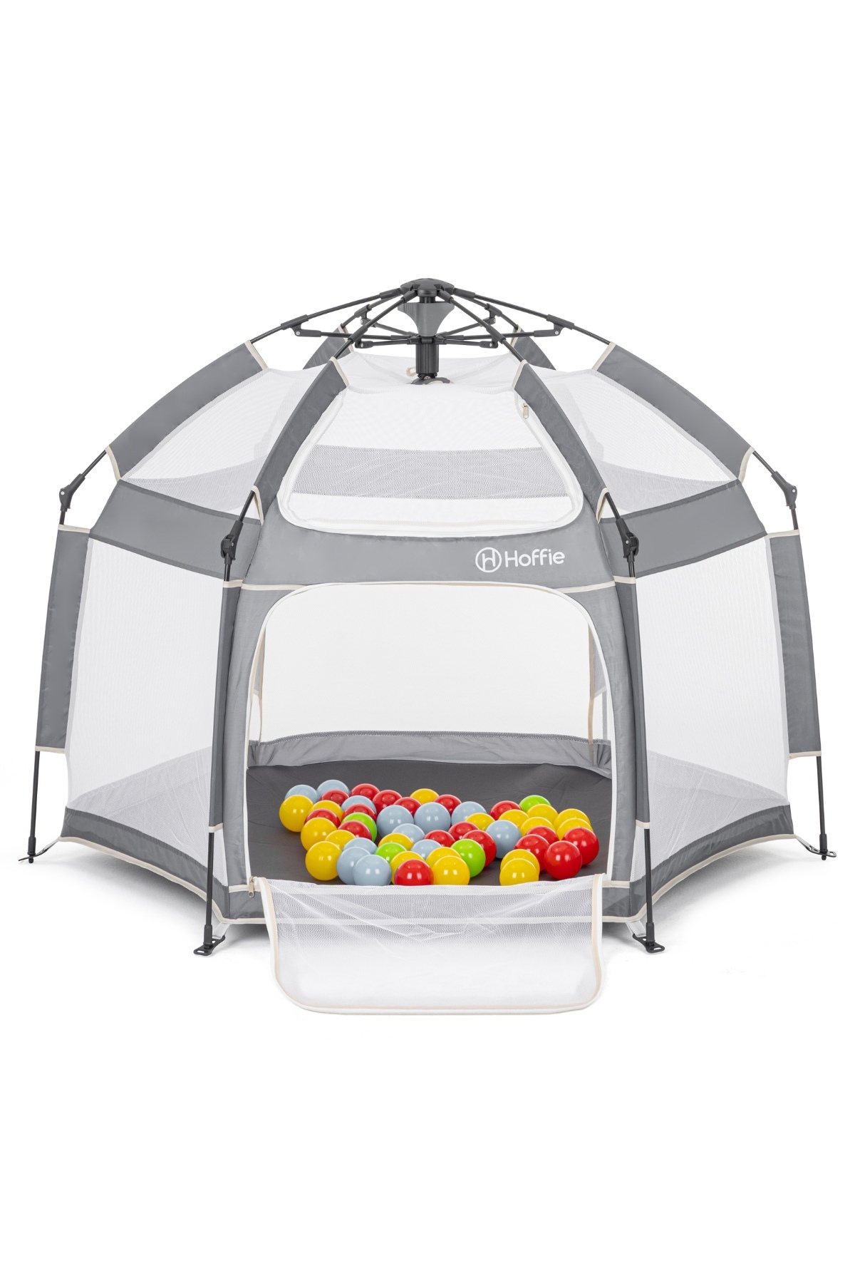 Hoffie Foldy Plus Tam Otomatik Katlanabilir Bebek Ve Çocuk Oyun Parkı-alüminyum-kolay Kurulum,mat Ve Toplar fotoğrafı 3 (önizleme)