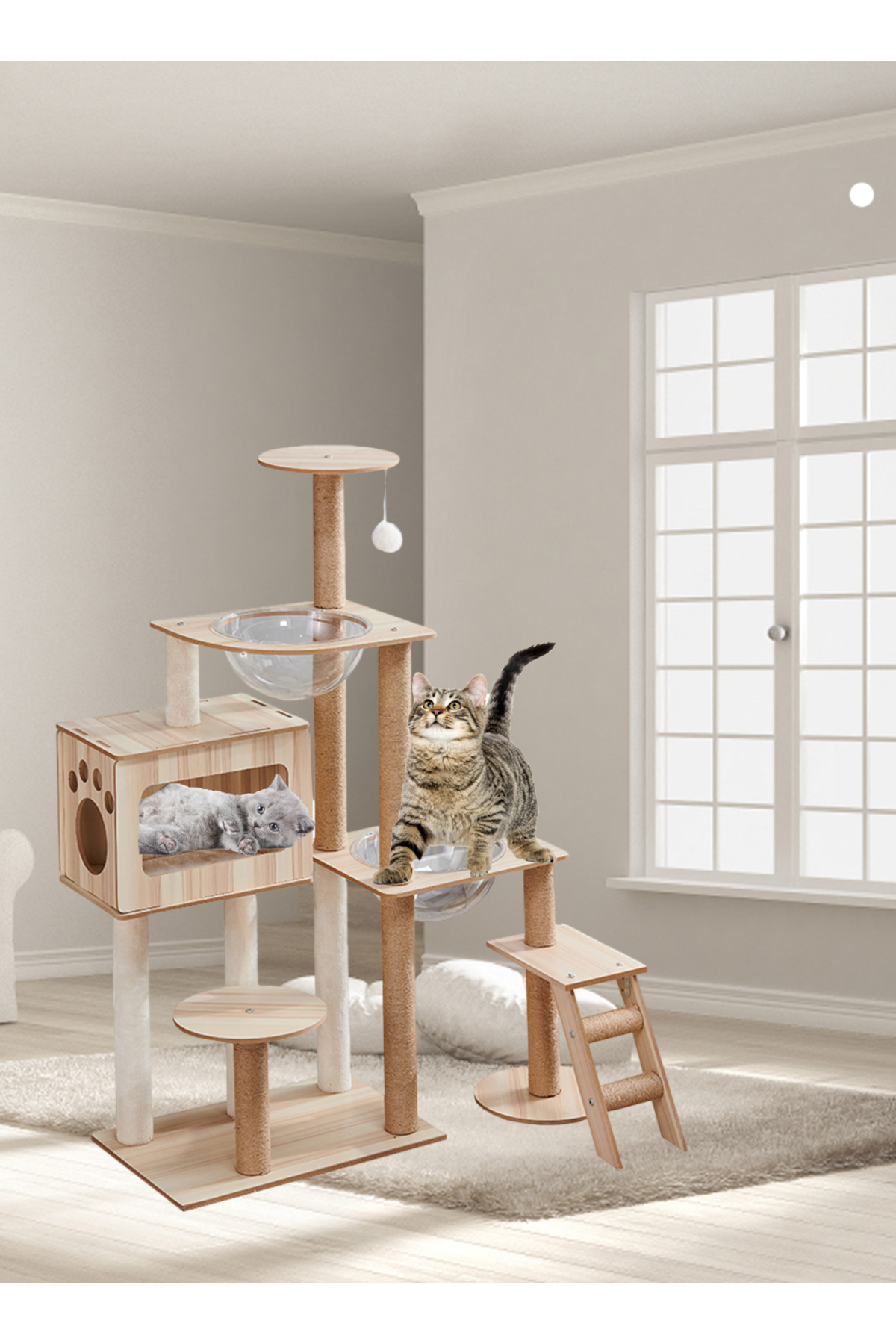 KidLe-Large Cat Climbing Frame Cat Tree Cat Jumping Platform 7