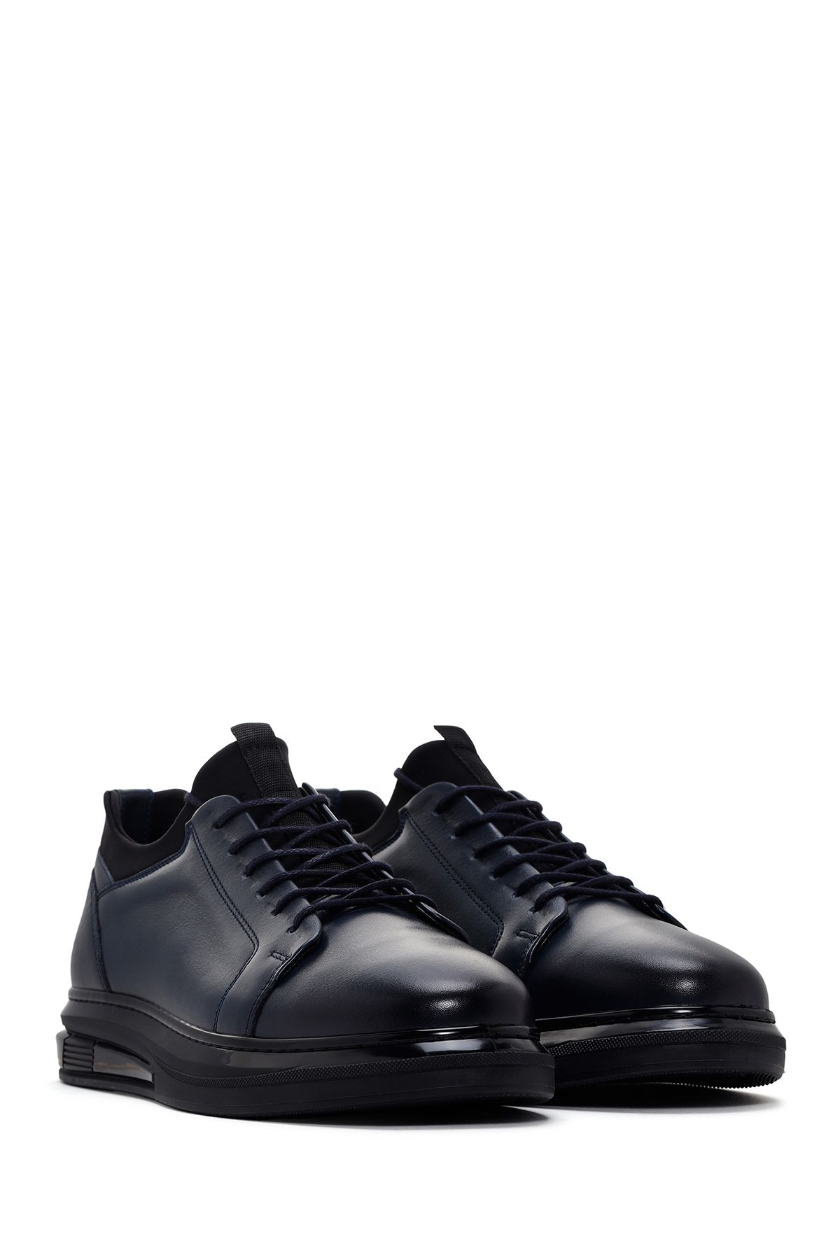 Derimod-Adidași din piele cu șireturi, albastru bleumarin, cu talpă groasă, 25SFD 674518 3