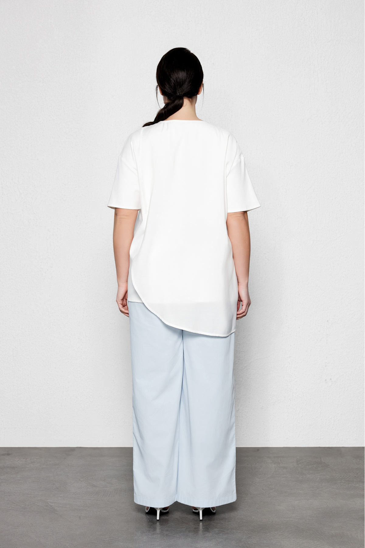 LUOKK-Avalon Large Size Short Sleeve Ecru Blouse 4