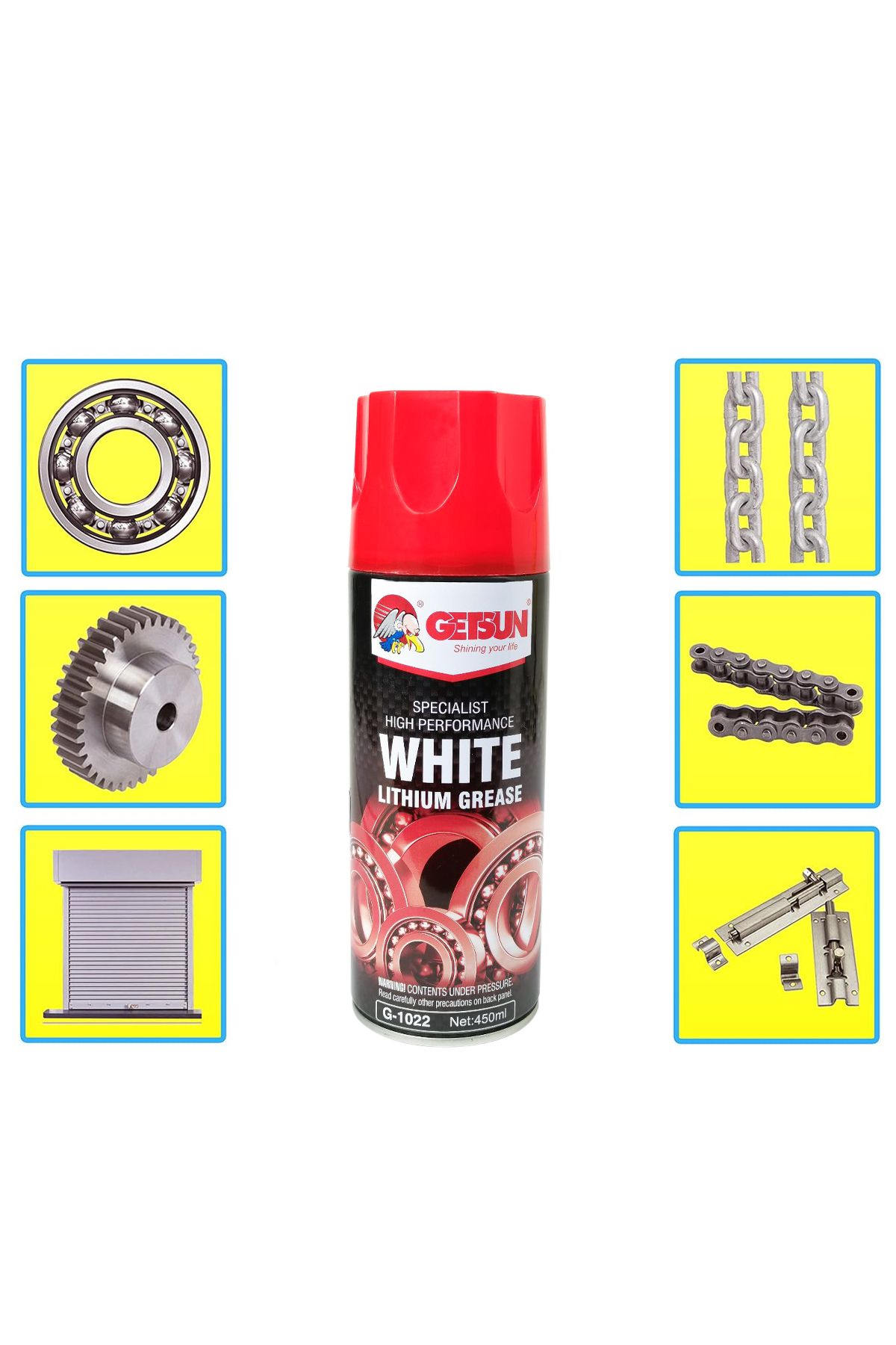 GETSUN-White Lithium Grease 450ml High Performance Lubricant for Automotive, Industrial, Home Use 8