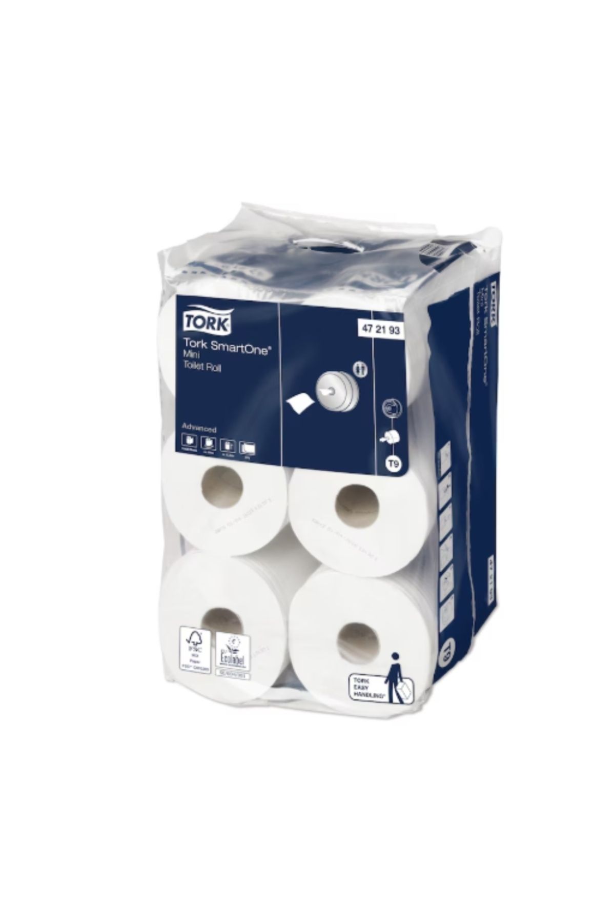 TORK Hartie Igienica Smartone Mini Advanced, Alba, 2 Str, 111.6m/rola, 12 Role/bax, T9 - 472193 - One Size