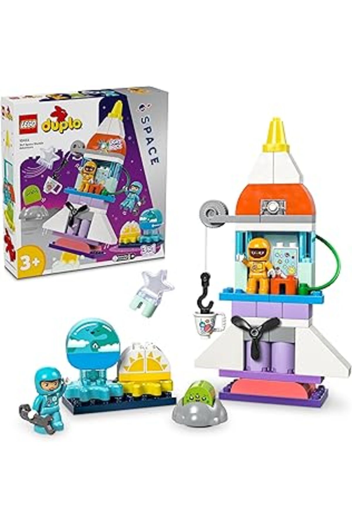 Pazarcan Duplo 3’Ü 1 Arada Uzay Mekiği Macerası 10422-3 Yaş Ve Üzeri Çocuklar Astronot Minifigürü İçeren Eği