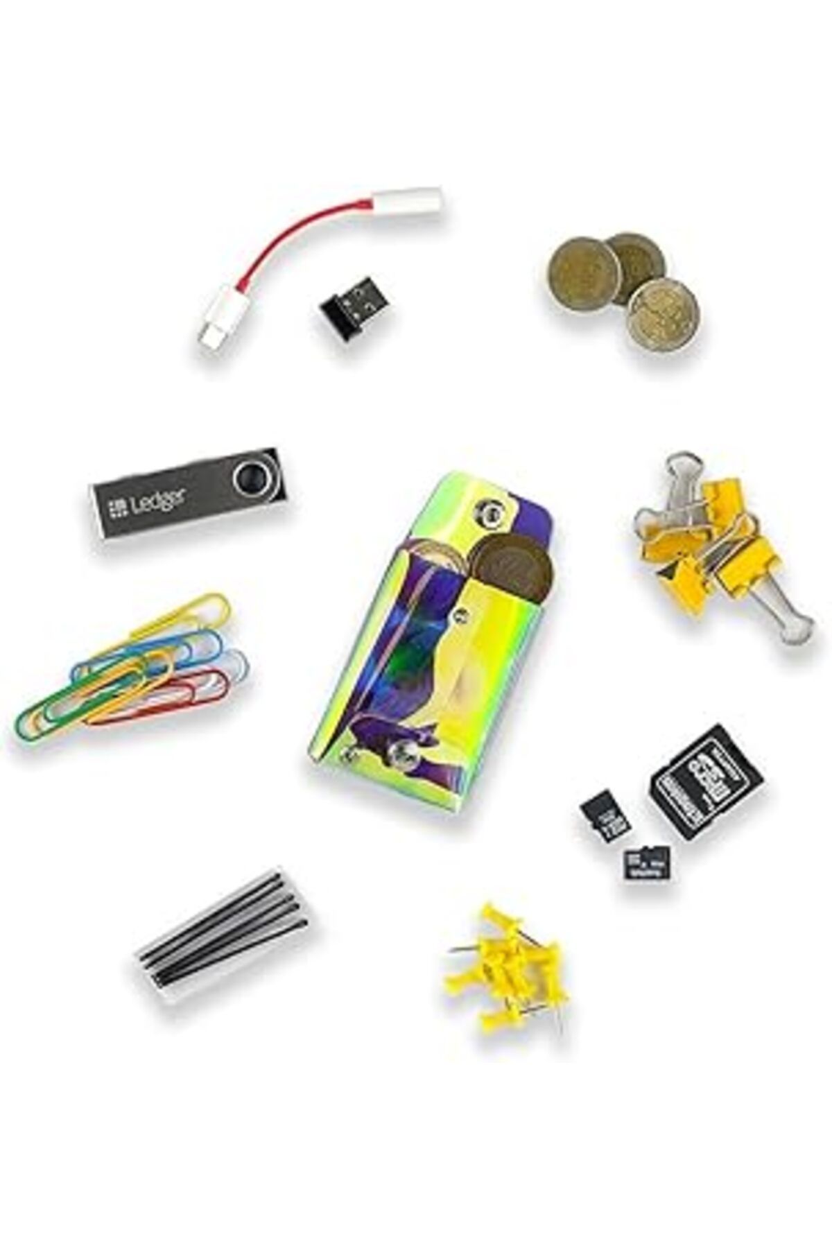 Mu Art Ahşap Badger Collection Jellycase Mini Hologram Bozuk Para Cüzdanı Küçük Minik Kese Madeni Para Kesesi Şe