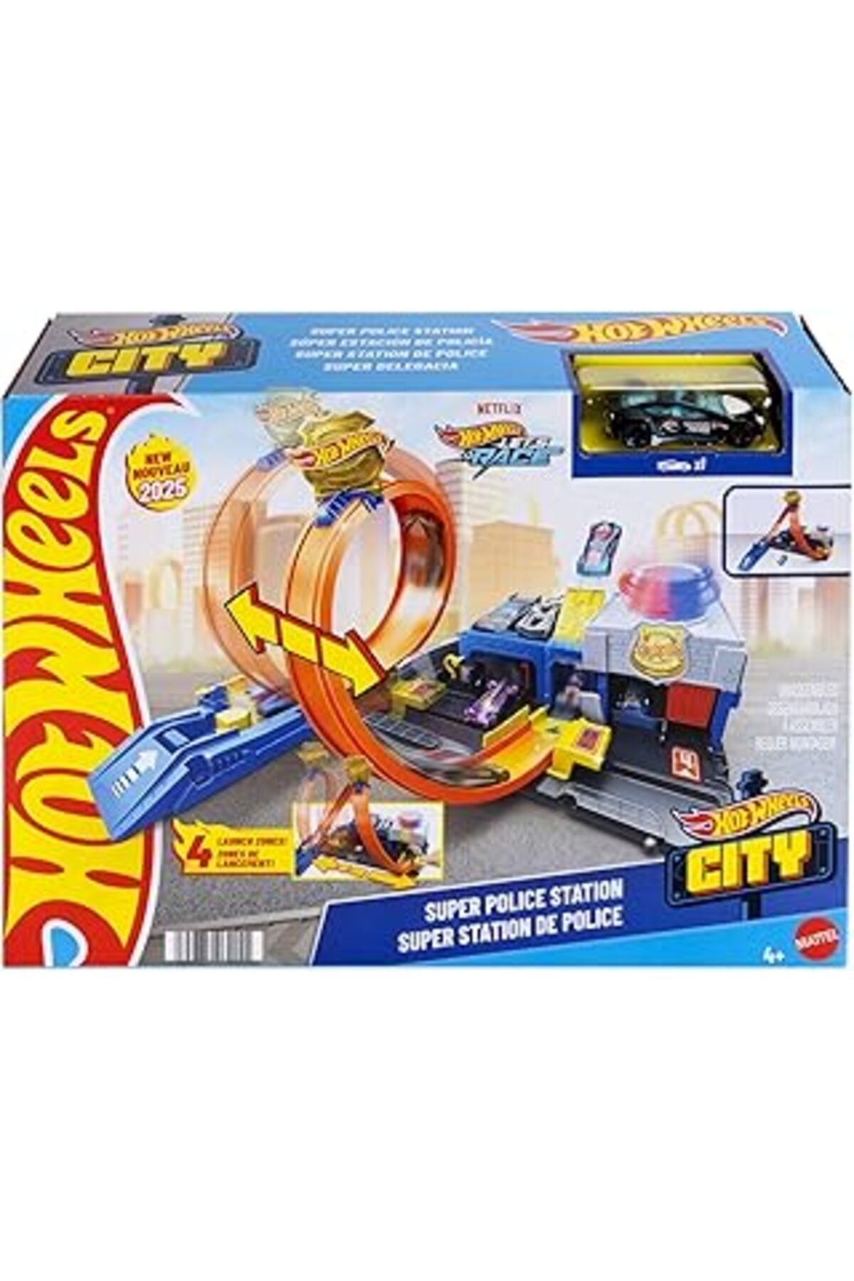 Mu Art Ahşap Hot Wheels® Polis İstasyonu Oyun Seti, 4Y+, Jbm71