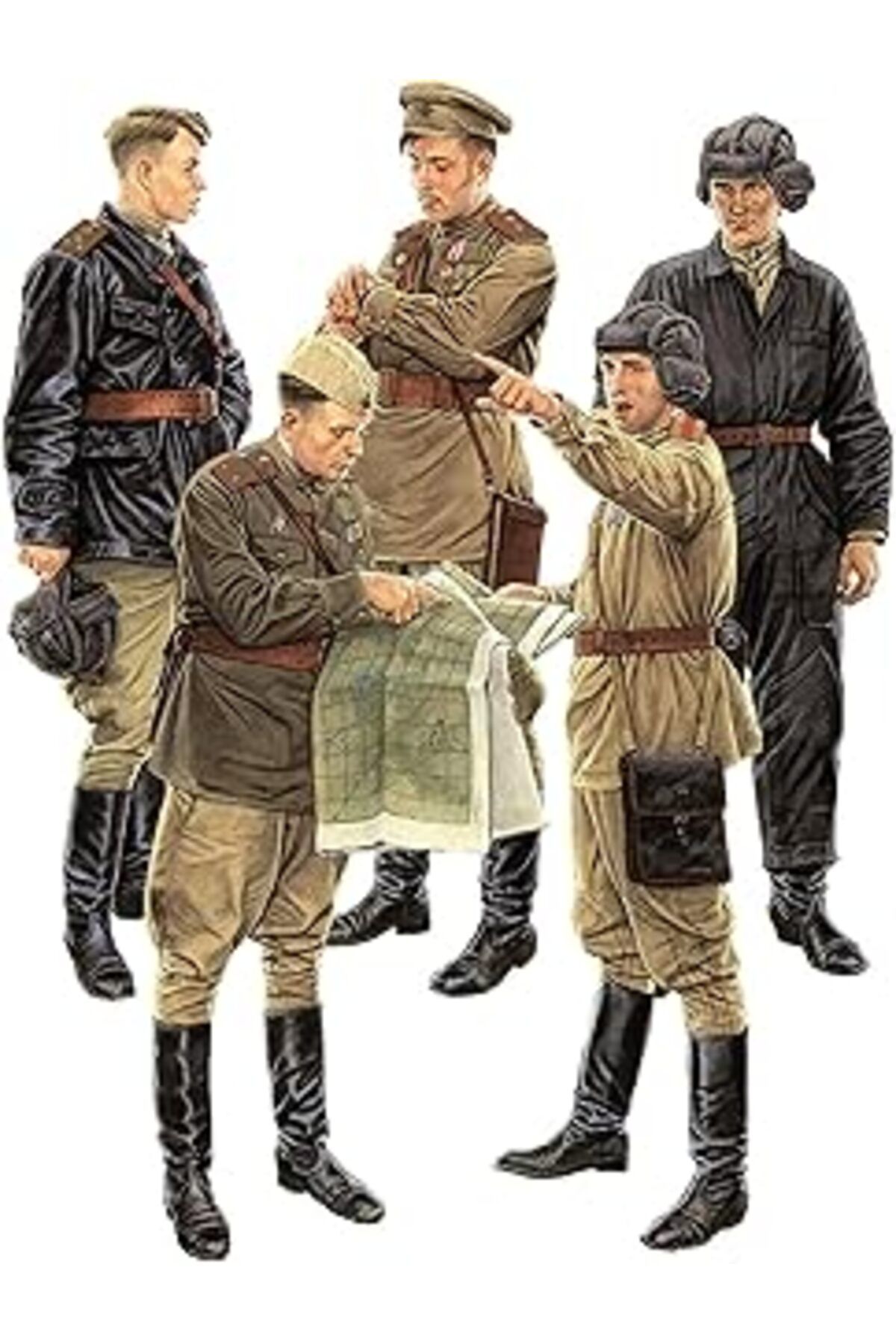 Mu Art Ahşap Miniart 35365 1:35 Saha Briefigindeki Sovyet Görevliler. Özel Üretim