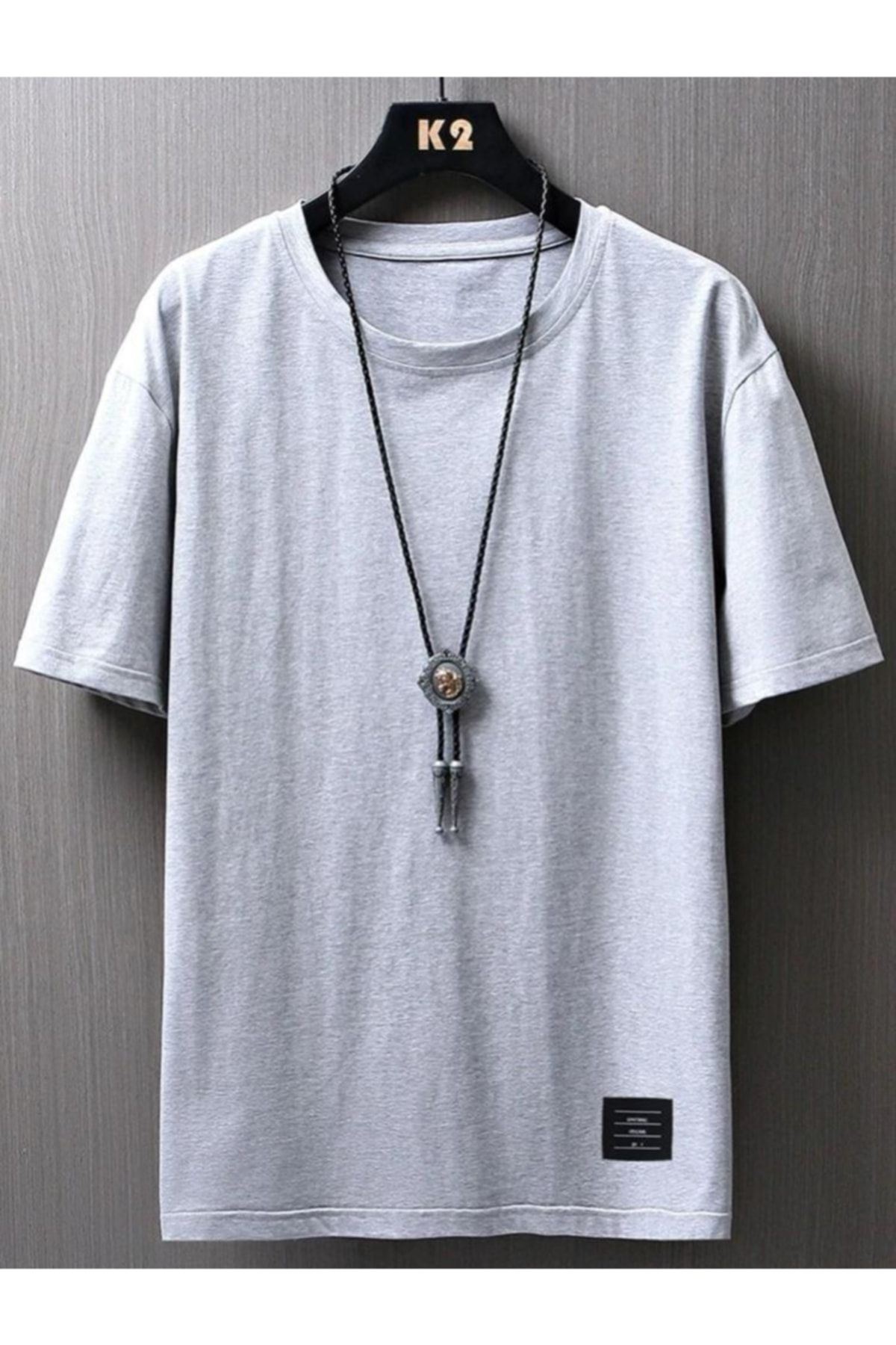 VBSVİBES-Ανδρικό μπλουζάκι σε γκρι Oversize Small printed 1
