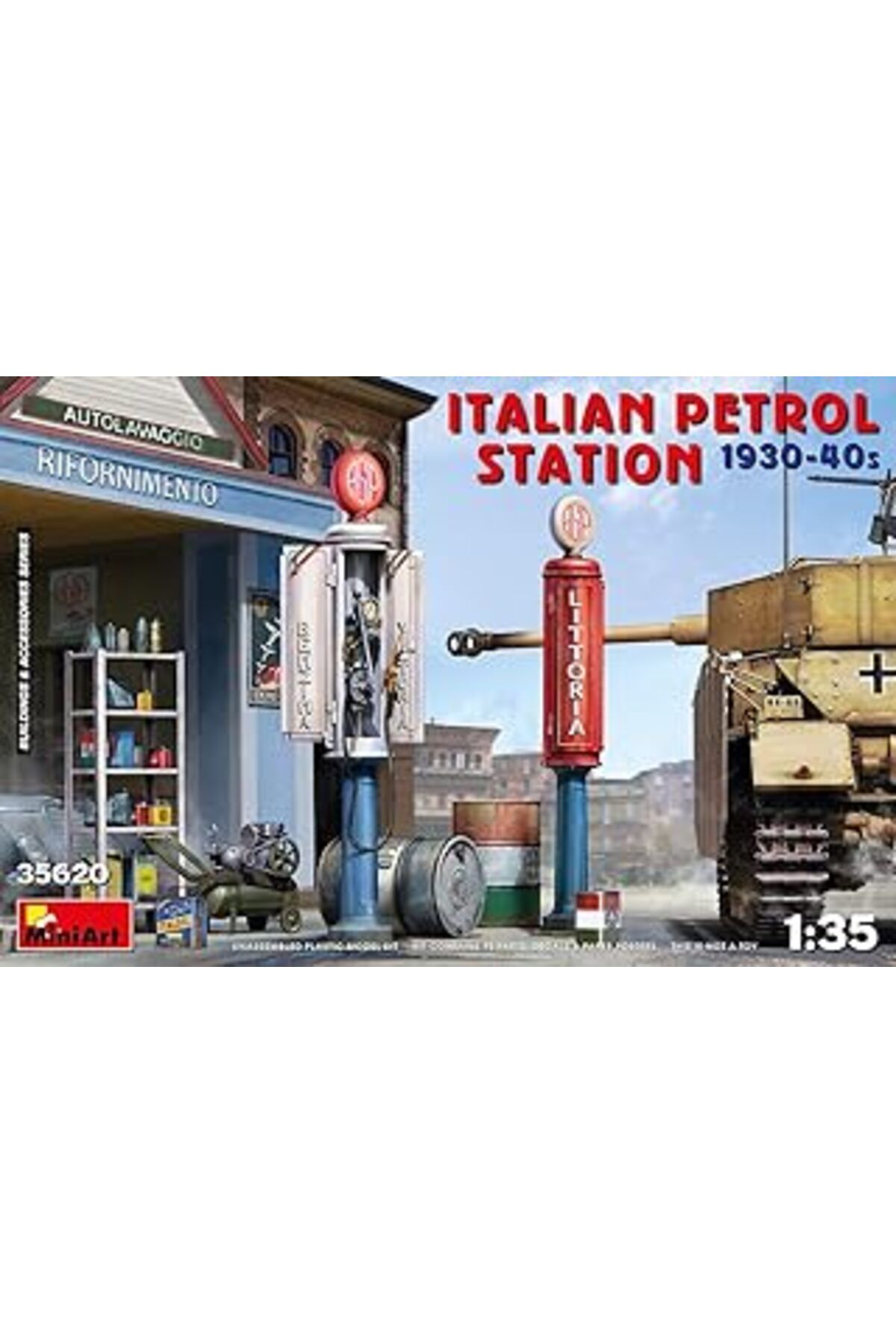 Mu Art Ahşap Miniart 35620 1:35 İtalyan Benzin İstasyonu (1930-1940)