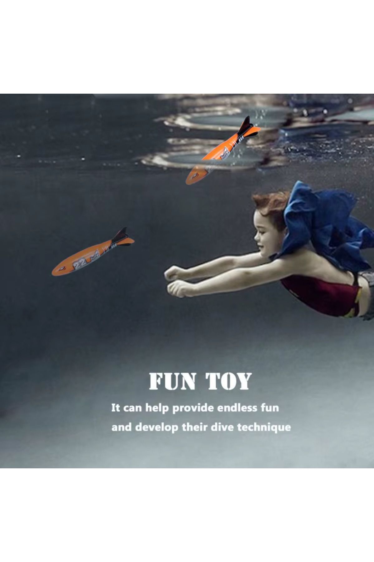 LRS STORE-Set of 4 Sea-Pool Toy Torpedo Diving Tutorial Fun Diving Shooting Toy 6
