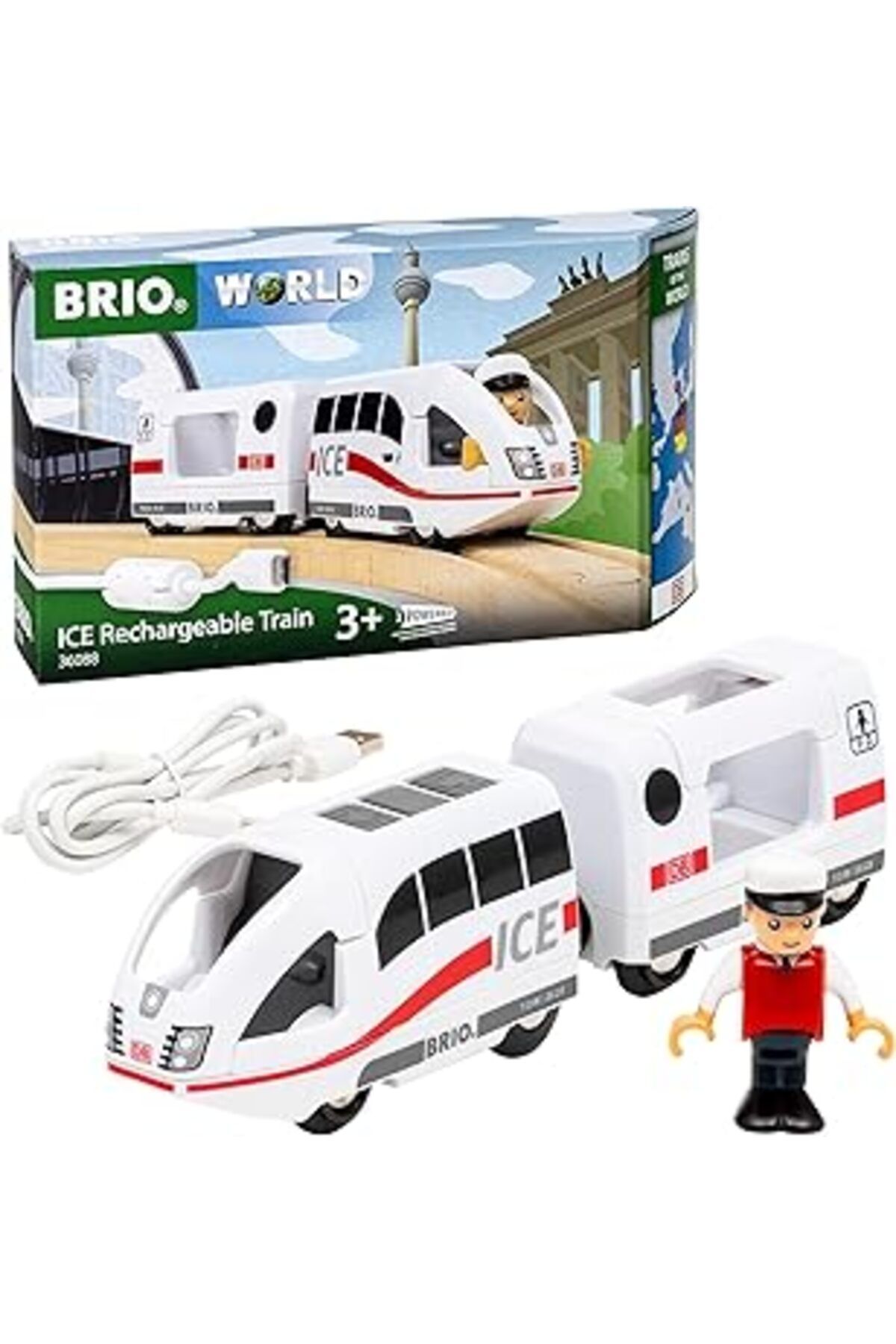 Mu Art Ahşap Brio Ice Şarjlı Tren, Oyuncak