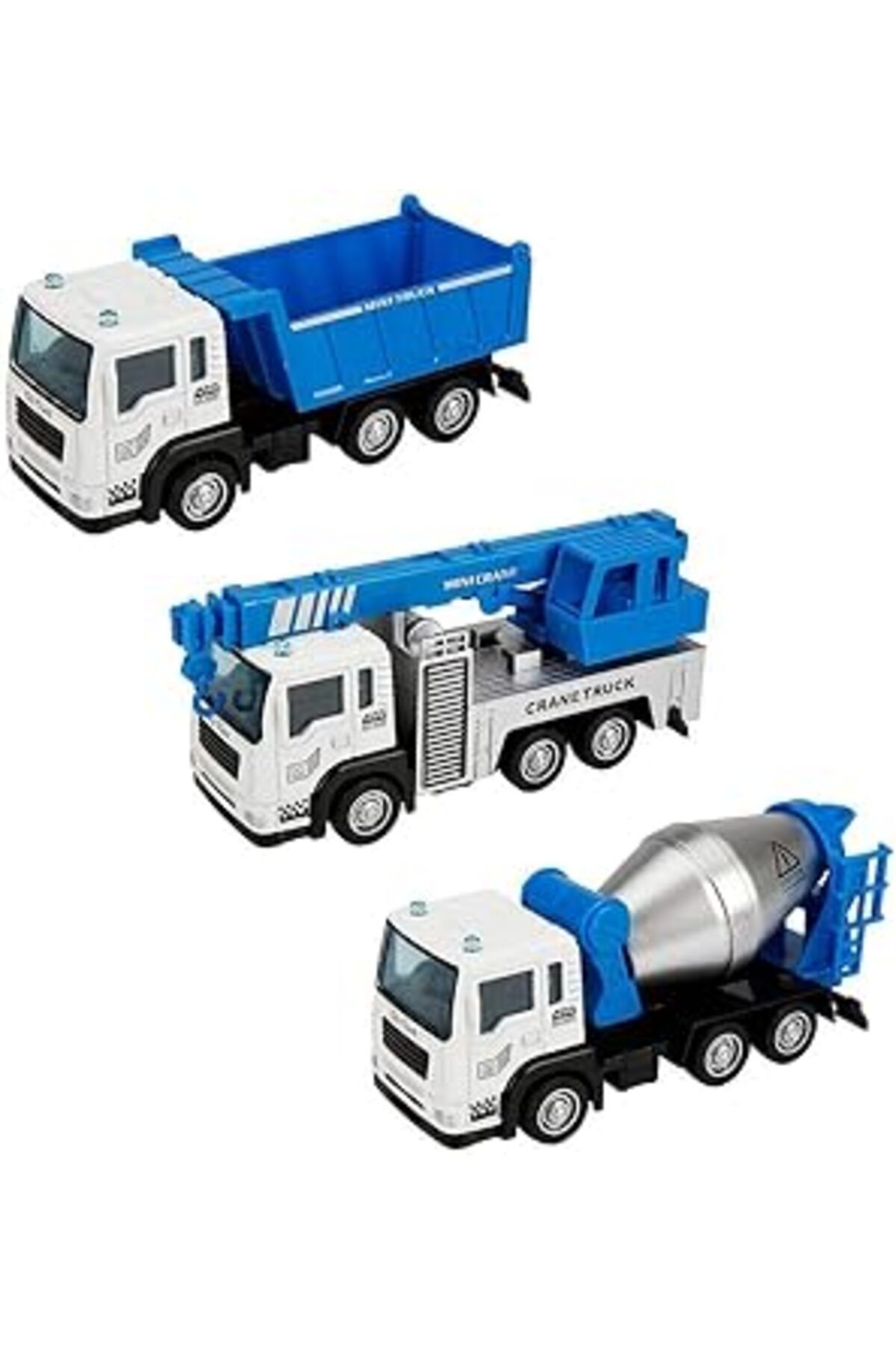 Mu Art Ahşap Sunman 1:55 Maxx Wheels Çek Bırak 3'Lü İnşaat Çocuk Oyuncak Araçları