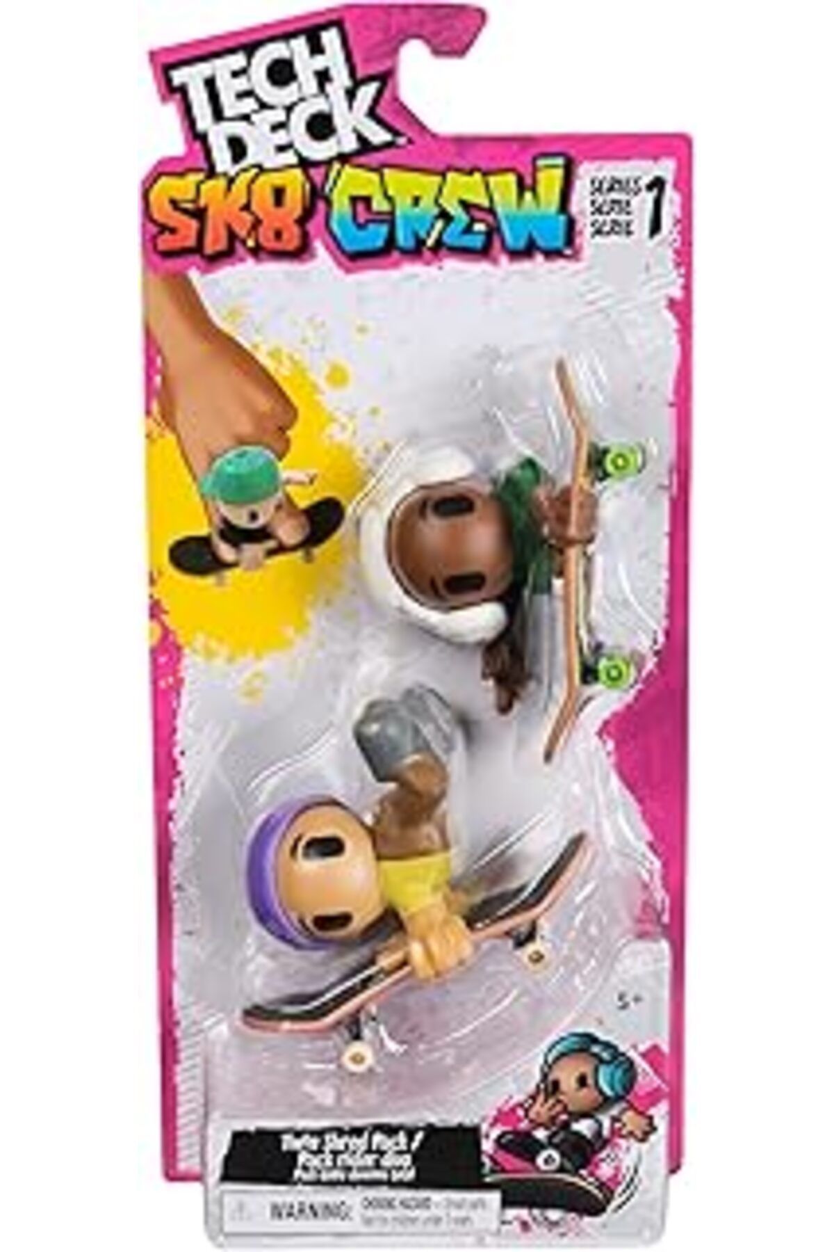 NETWORK ART Tech Deck Sk8 Crew, Yardımcı Figürlü 2’Li Paket Parmak Kaykayları, Kişiselleştirilebilir Mini Kayka