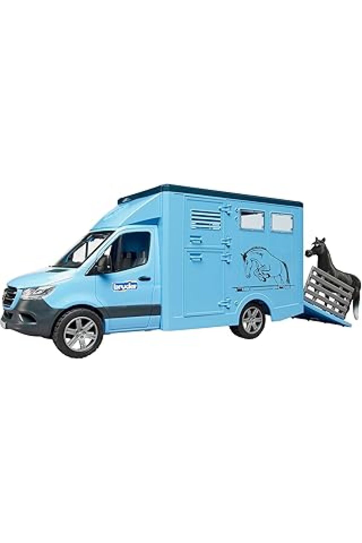 Mu Art Ahşap Bruder Br02674 Mercedes Benz Sprinter At Nakil Aracı Ve Siyah At