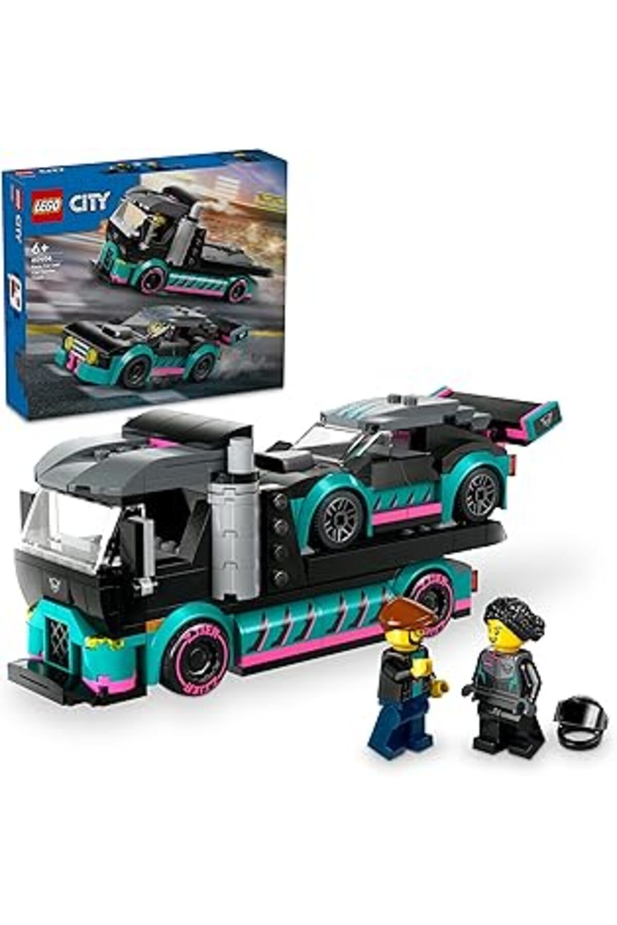 Mu Art Ahşap Lego City Yarış Arabası Ve Araba Taşıyıcı Kamyon 60406-6 Yaş Ve Üstü Kız Ve Erkek Çocuklar Için Aya