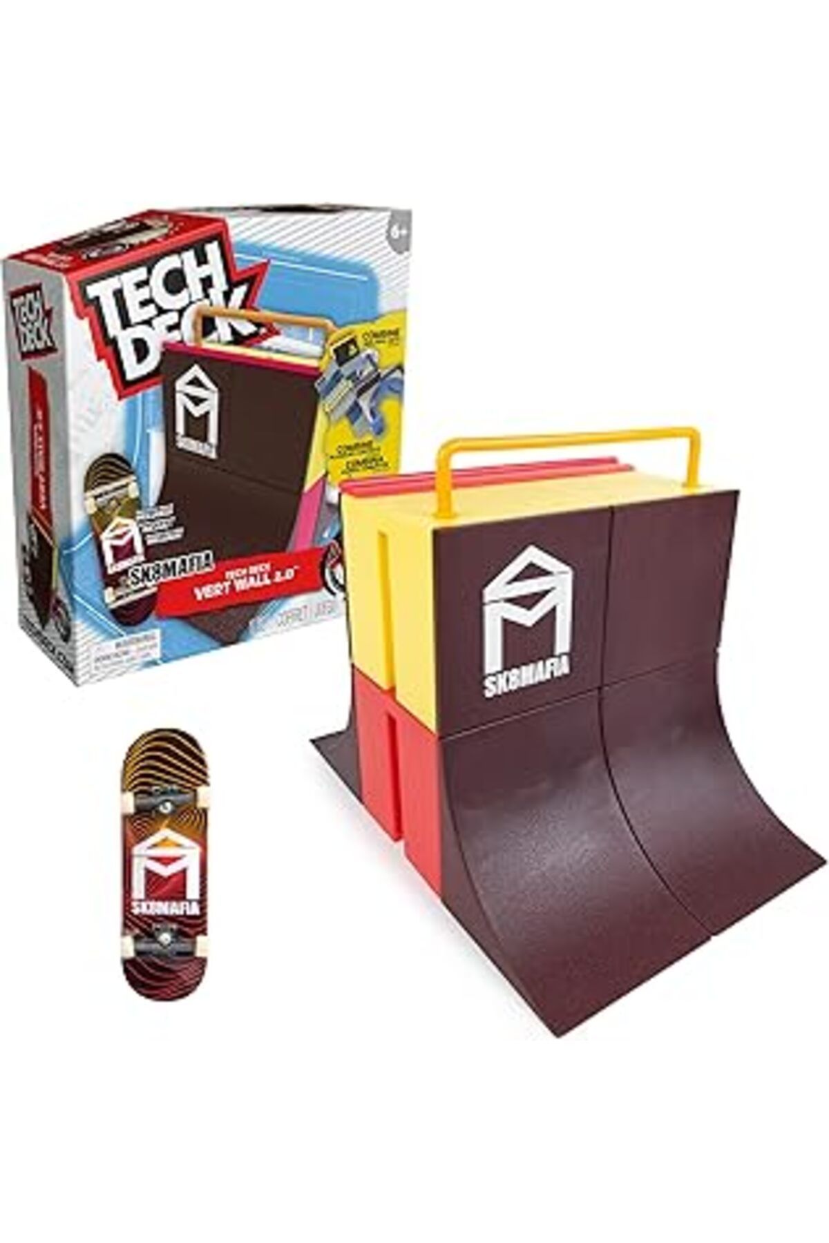 Mu Art Ahşap Tech Deck Mini Finger Skate Başlangıç Seti X-Connect Sk8Mafia Green Wall Skatepark Ve 1 Finger Sk