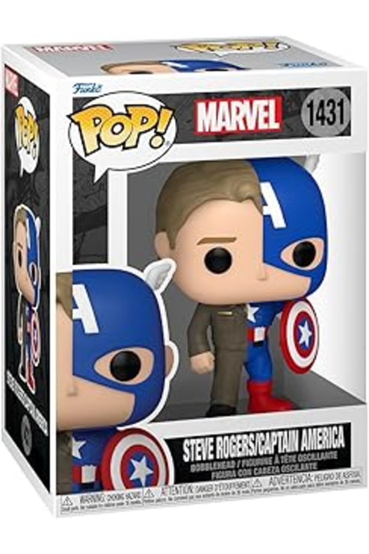 Mu Art Ahşap Funko Pop! Marvel: Split - Kaptan Amerika/Steve Rogers