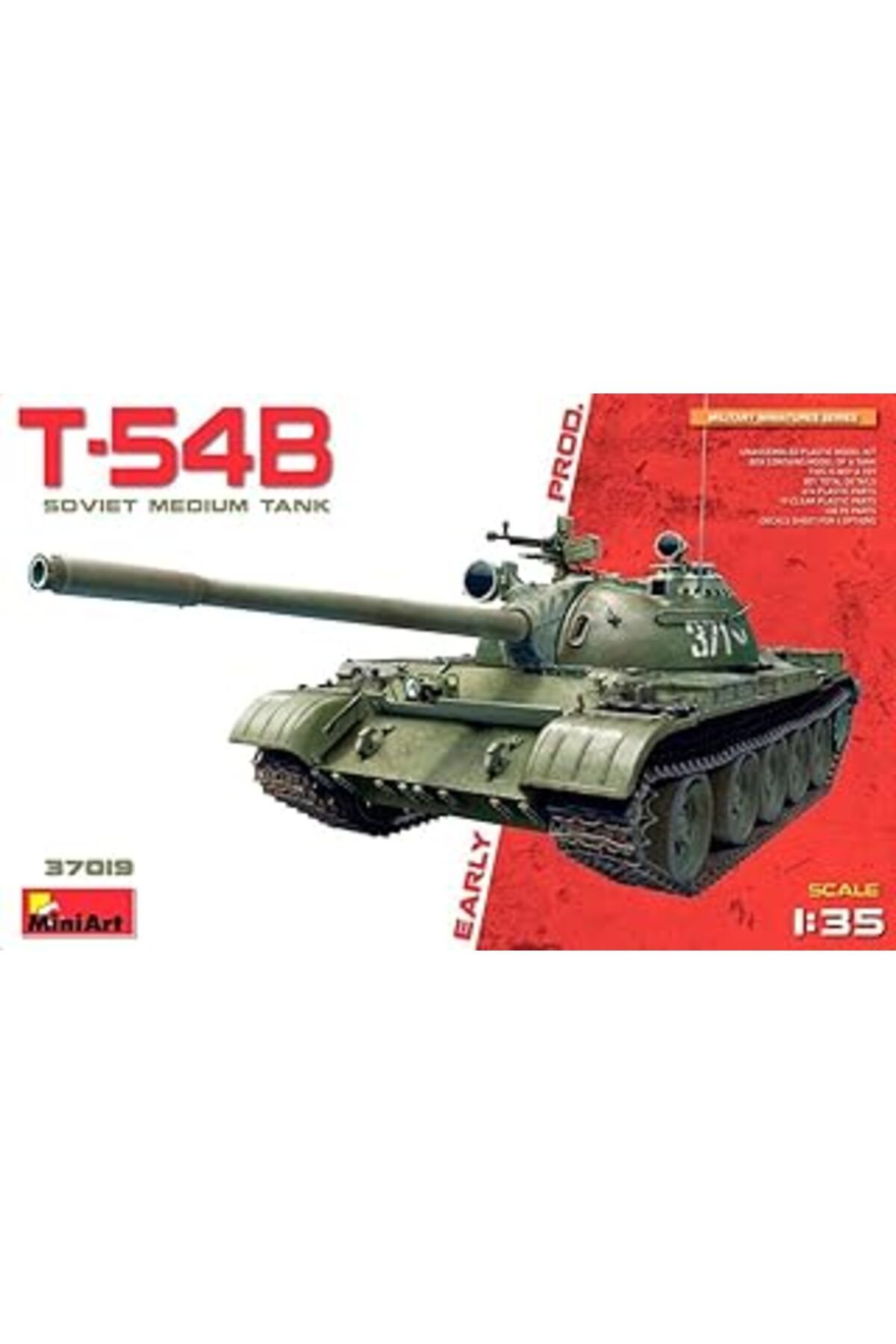 Mu Art Ahşap Miniart 37019 Montajlık Model Soviet Orta Tank T-54B Early Produktio, Oyun