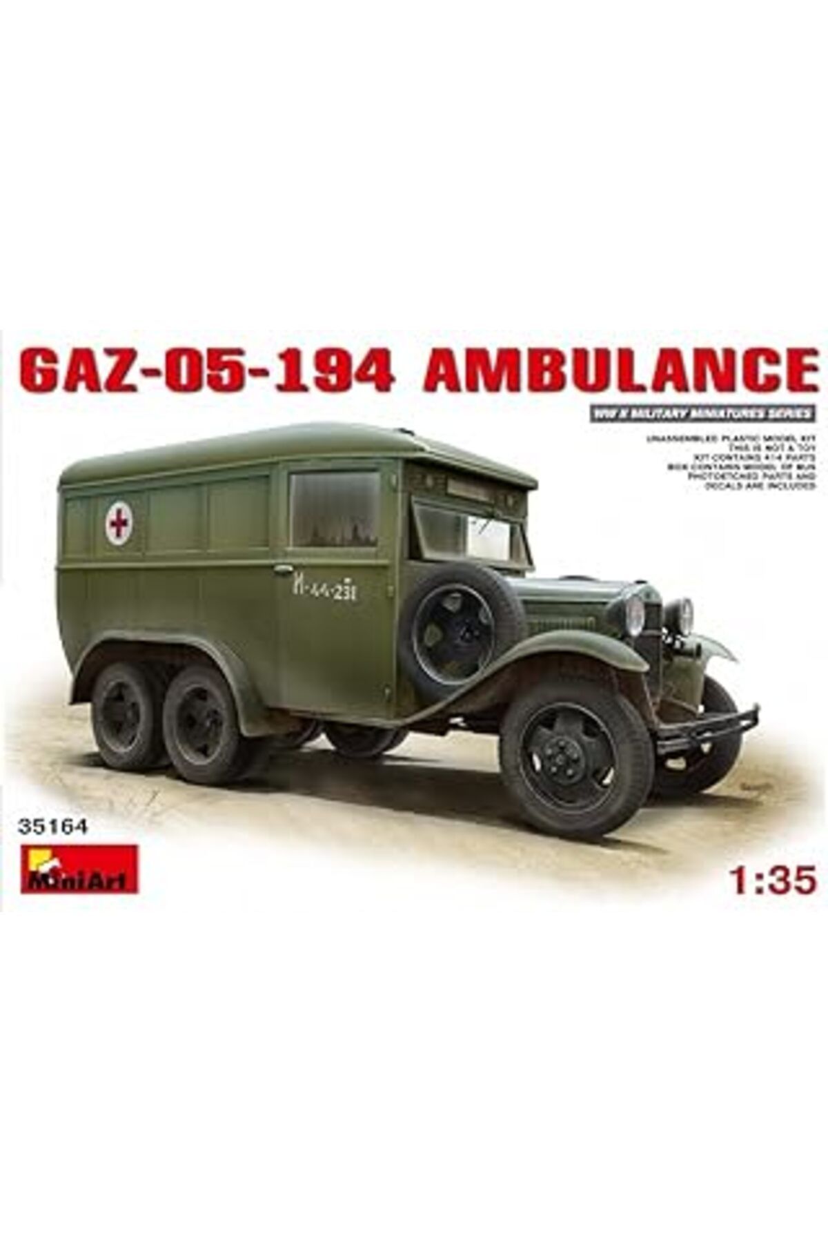 Mu Art Ahşap Miniart 35164 – Modellbausatz Gaz-05 – 194 Ambulance