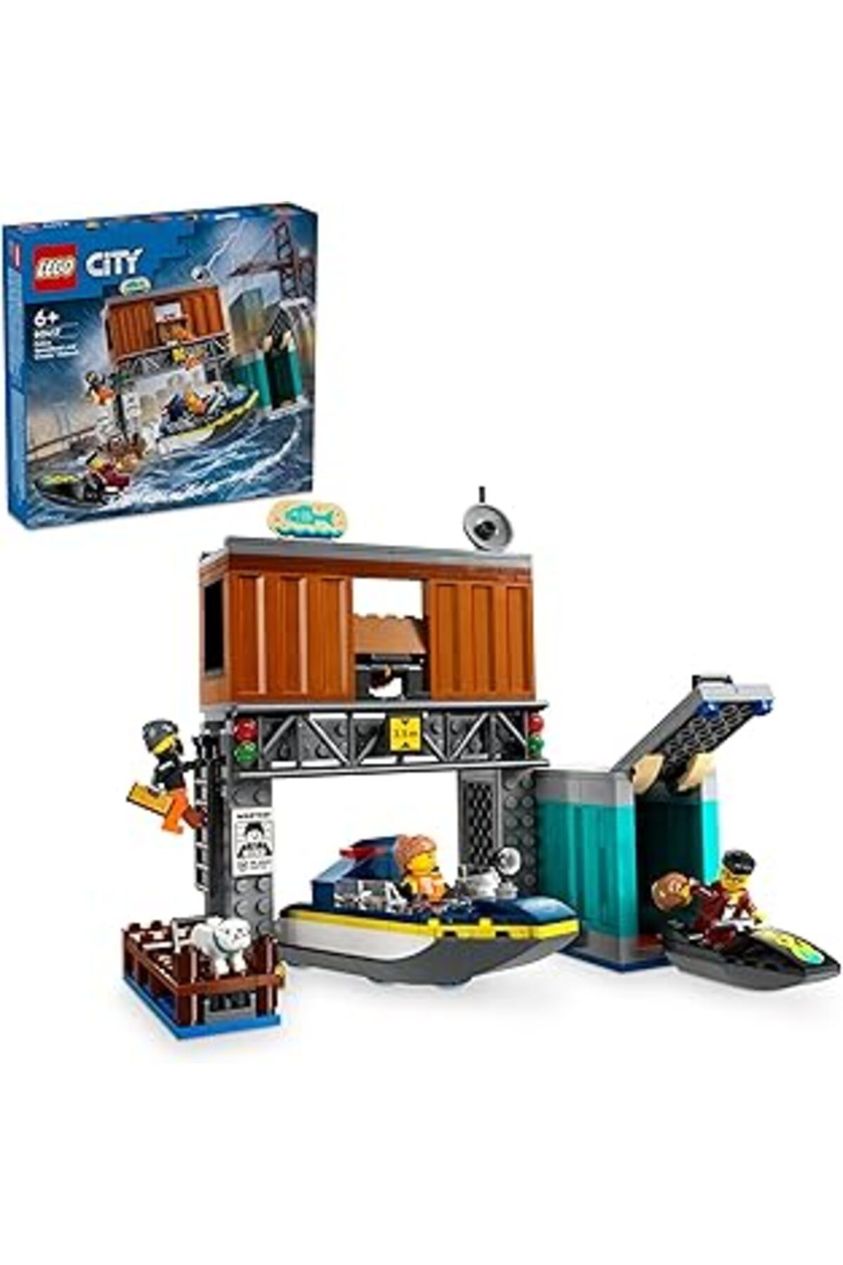 Mu Art Ahşap Lego City - Police Speedboat And Crooks' Hideout