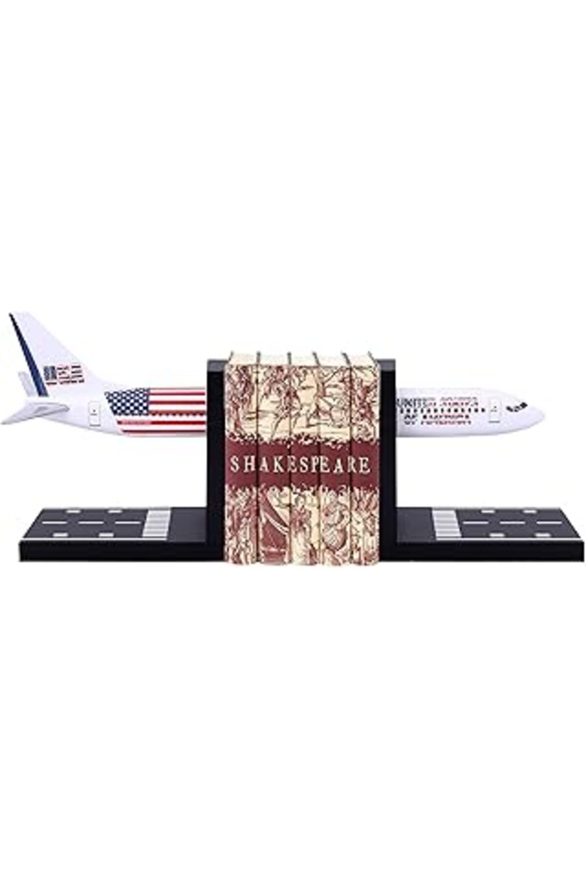 Mu Art Ahşap Zek Upp Boeing 737-800 1/100 Ölçekli Usa Temalı Maket Uçak Kitap Tutucu (Zu-Ktpd0007)