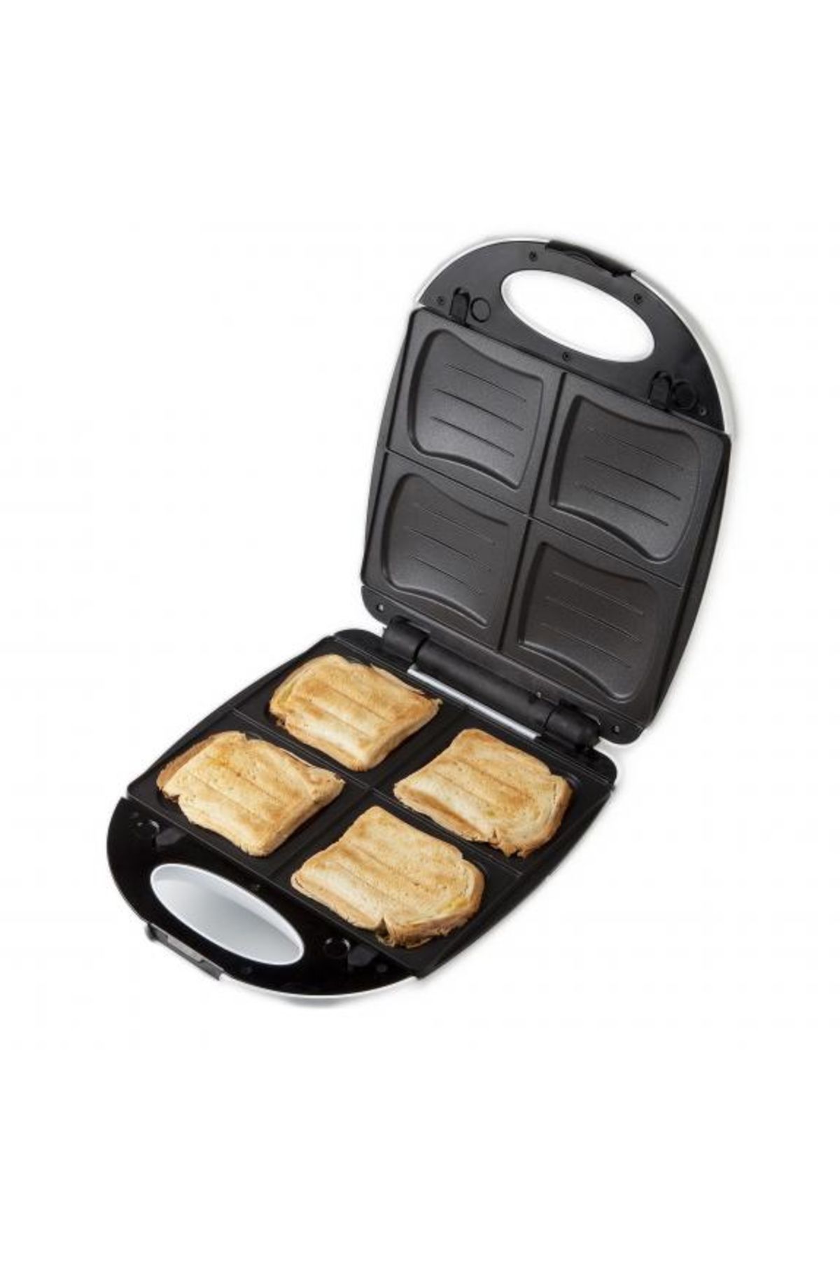 Domo-2-in-1 sandwich maker DO9046C with interchangeable plates, for preparing sandwiches or waffles, 120w 1