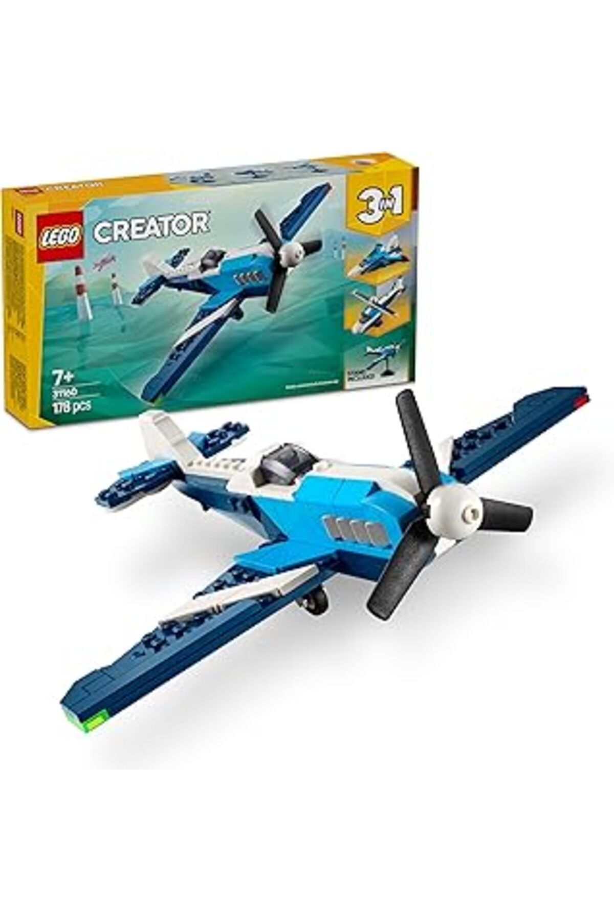 Mu Art Ahşap Creator 3’Ü 1 Arada Uçak: Yarış Uçağı 31160-7 Yaş Ve Üzeri Çocuklar Jet Veya Helikoptere Dönüşebile