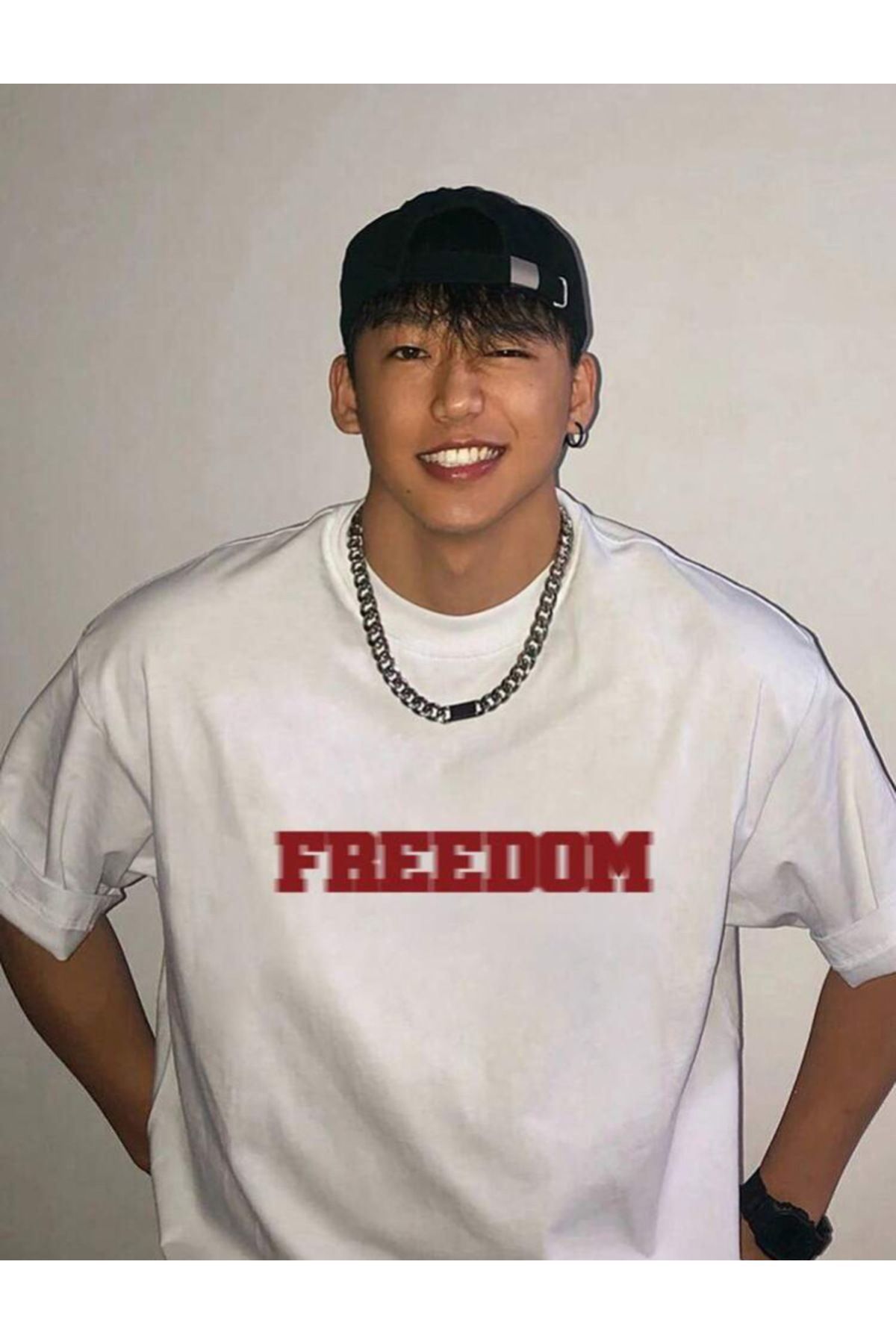 VBSVİBES-OVERSIZE FREEDOM PRINTED TSHIRT BASIC 3