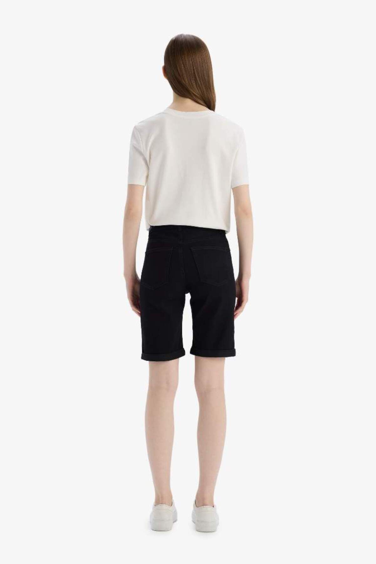DeFacto-Normal Waist Folded Leg Jean Bermuda Shorts A1958Ax25Sm 7