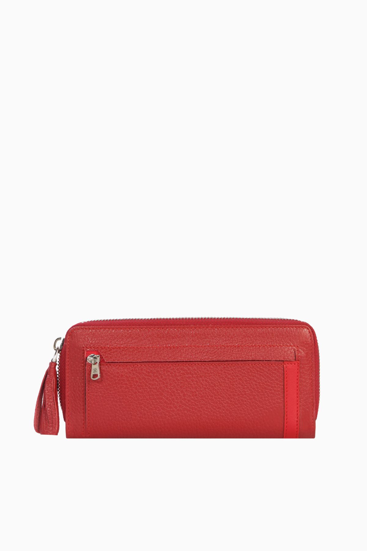 CENGİZ PAKEL-Women's Red Genuine Leather Stylish Sports Wallet 65133 5