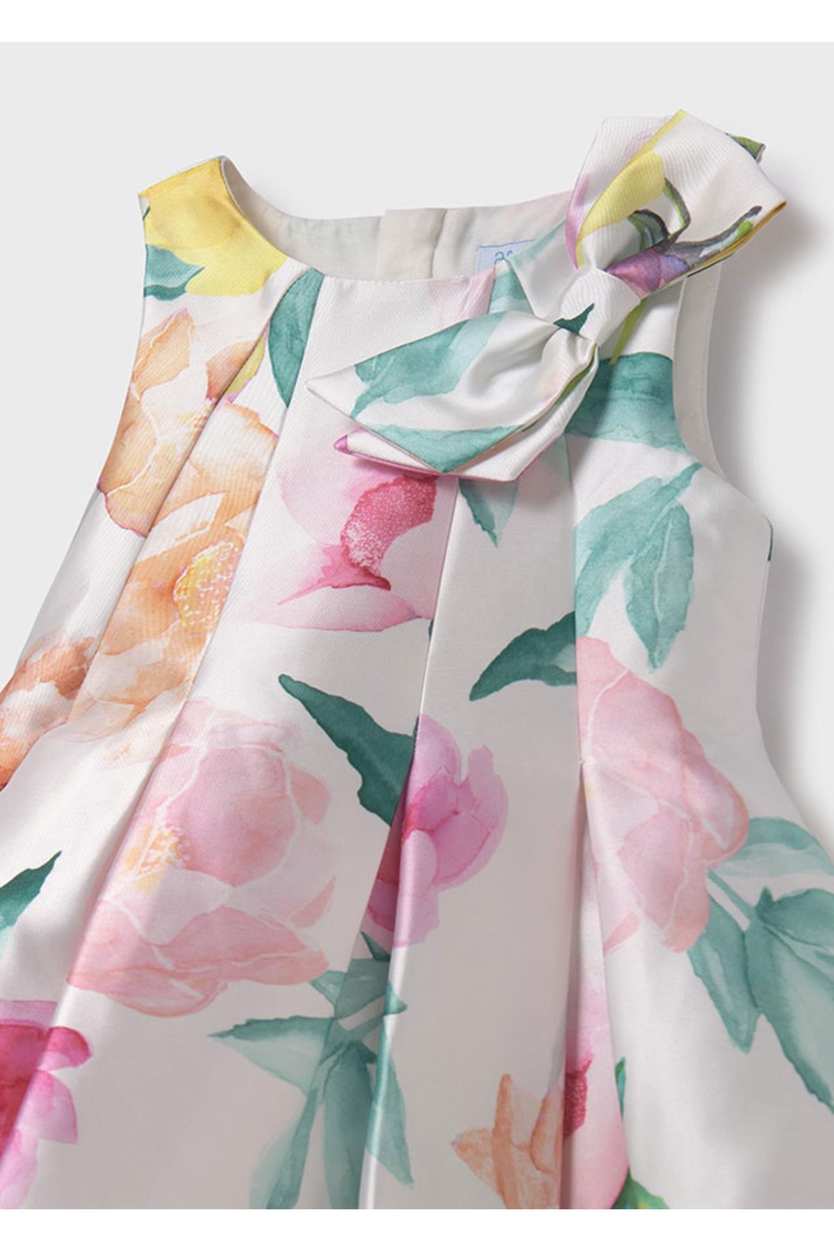 MAYORAL-Mikado Girl's Dress with Shoulder Bow Detail 4
