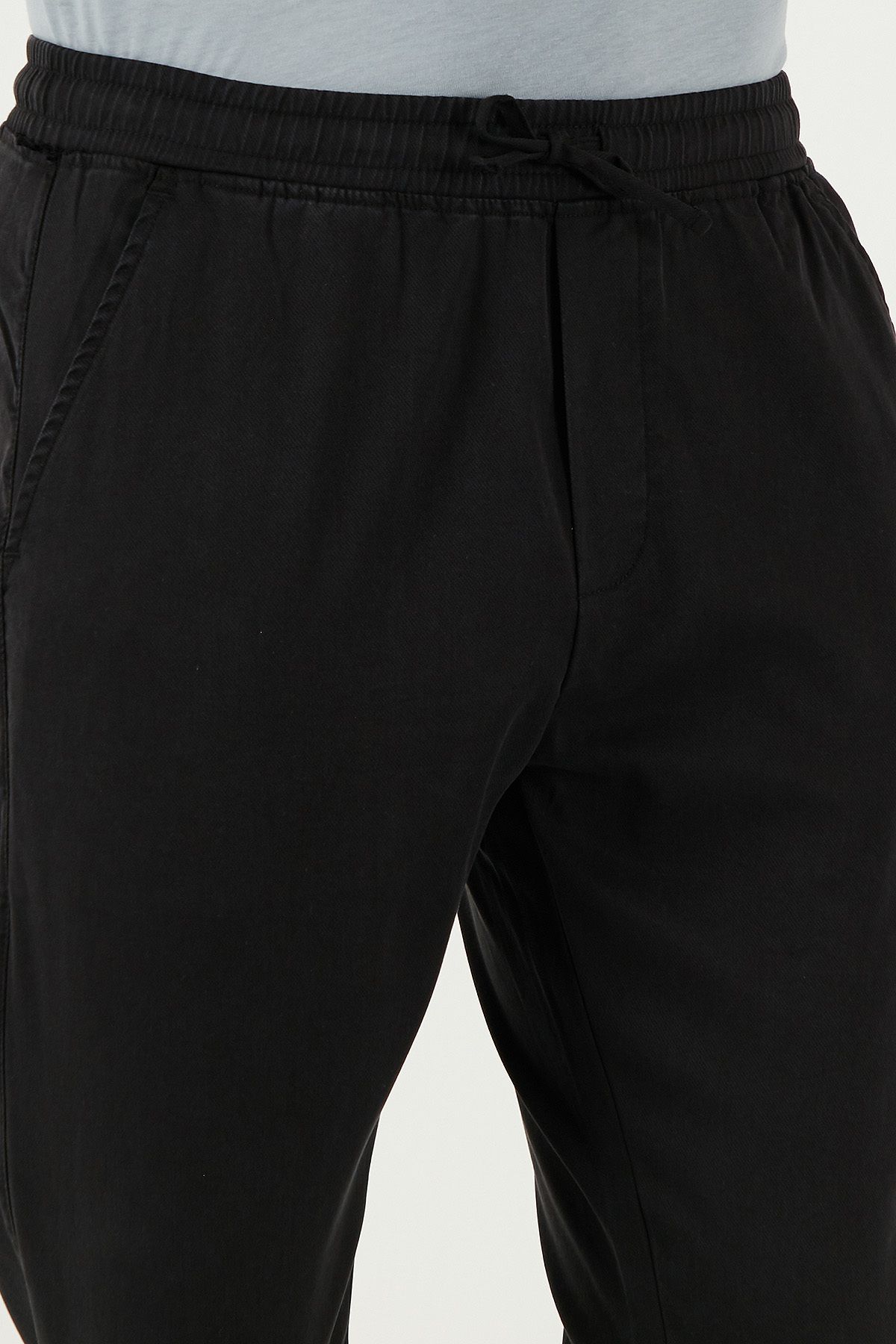 Buratti-Cotton Slim Fit Elastic Waist Pipe Leg Trousers Men's Pants 5545S87Jmilano 5