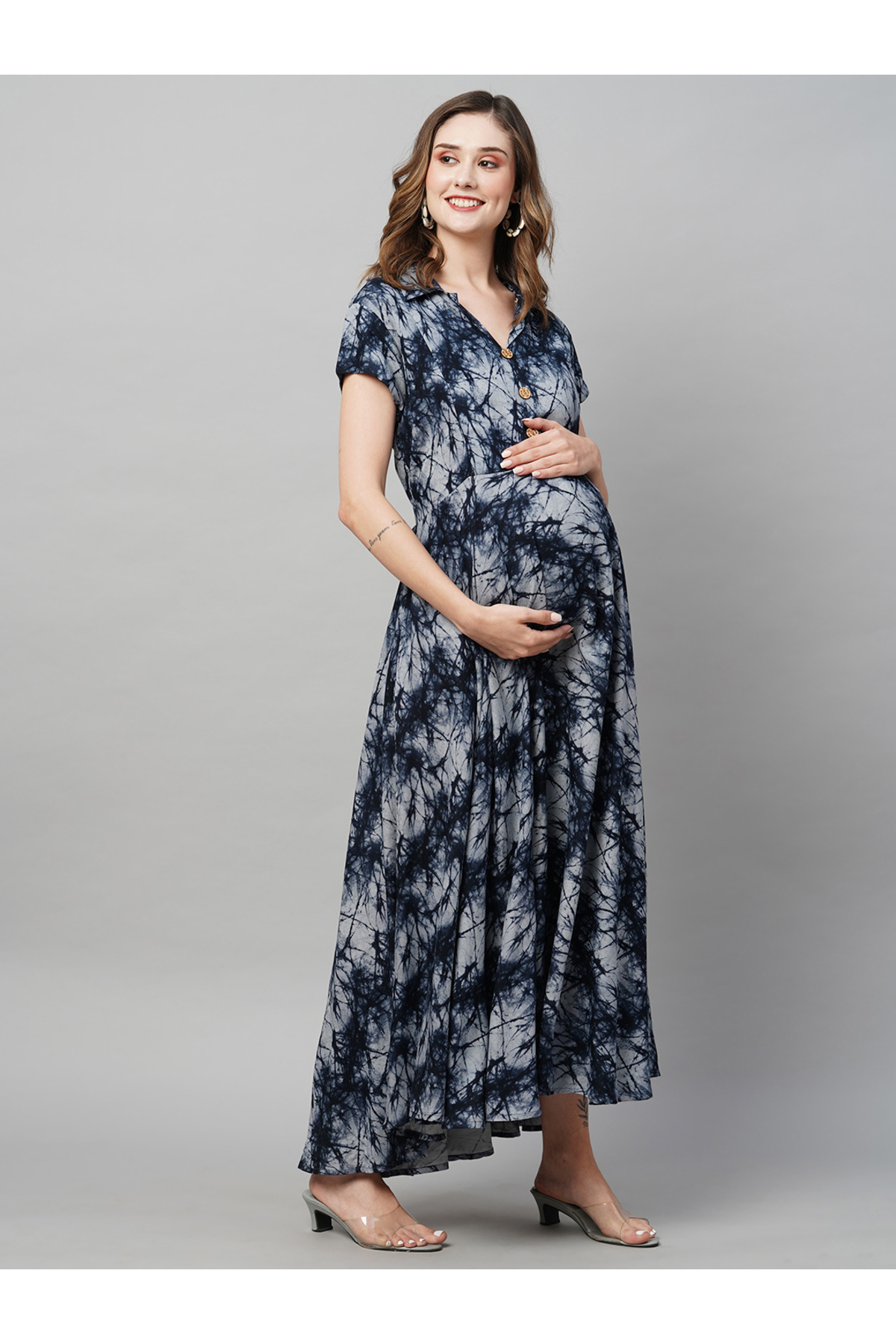 Tummy-Women's Rayon Maternity & Nursing Dress 5