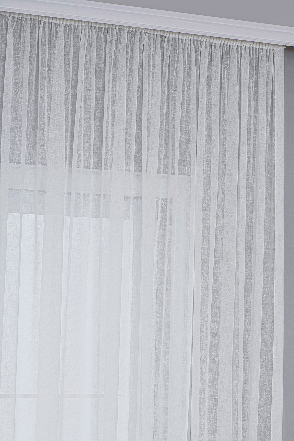 Gauze Fabric Design Ekru Keten PLUS EKSTRAFORLU Tül Perde Ütü İstemez