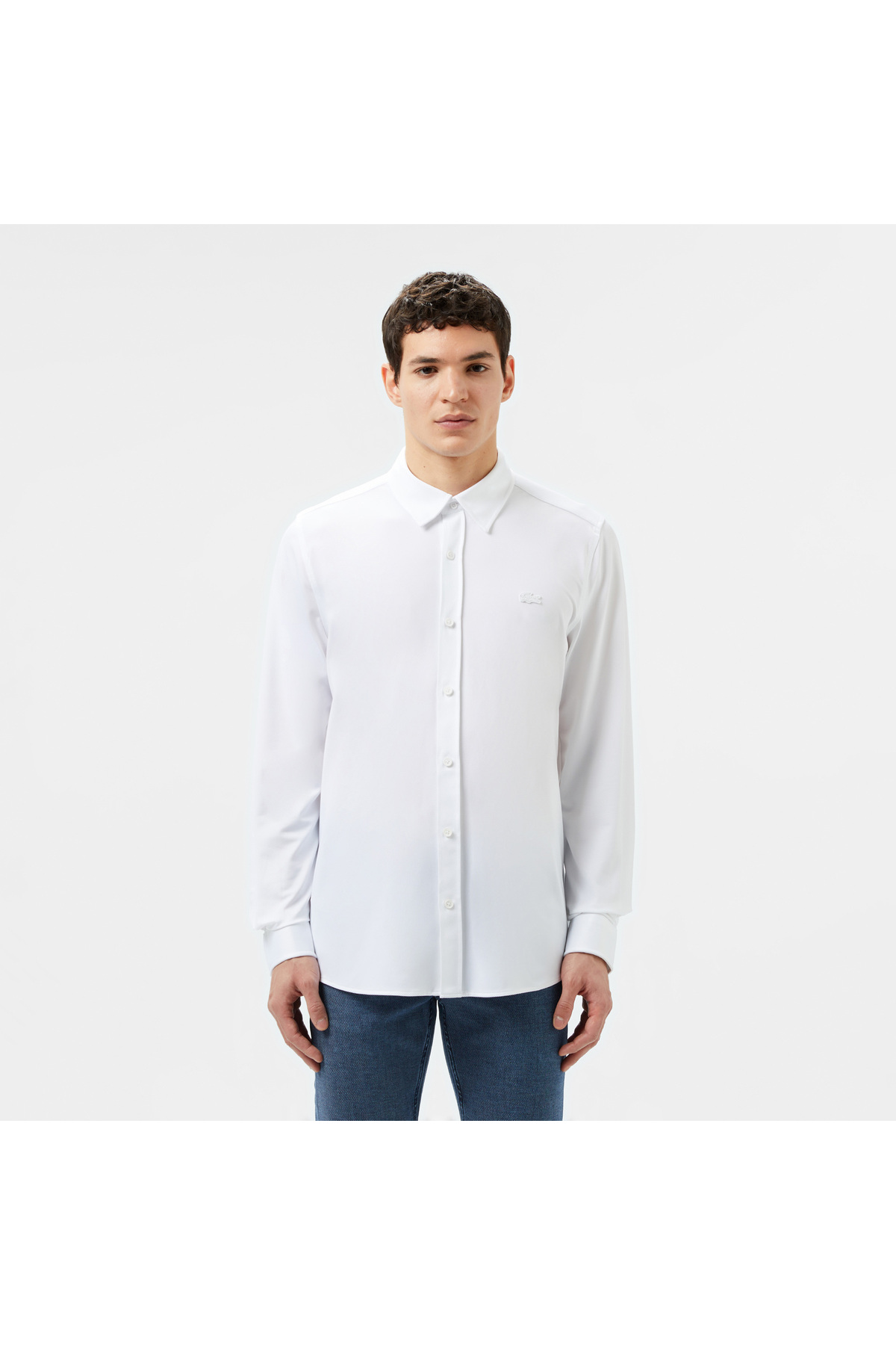 Erkek Slim Fit Beyaz Gömlek