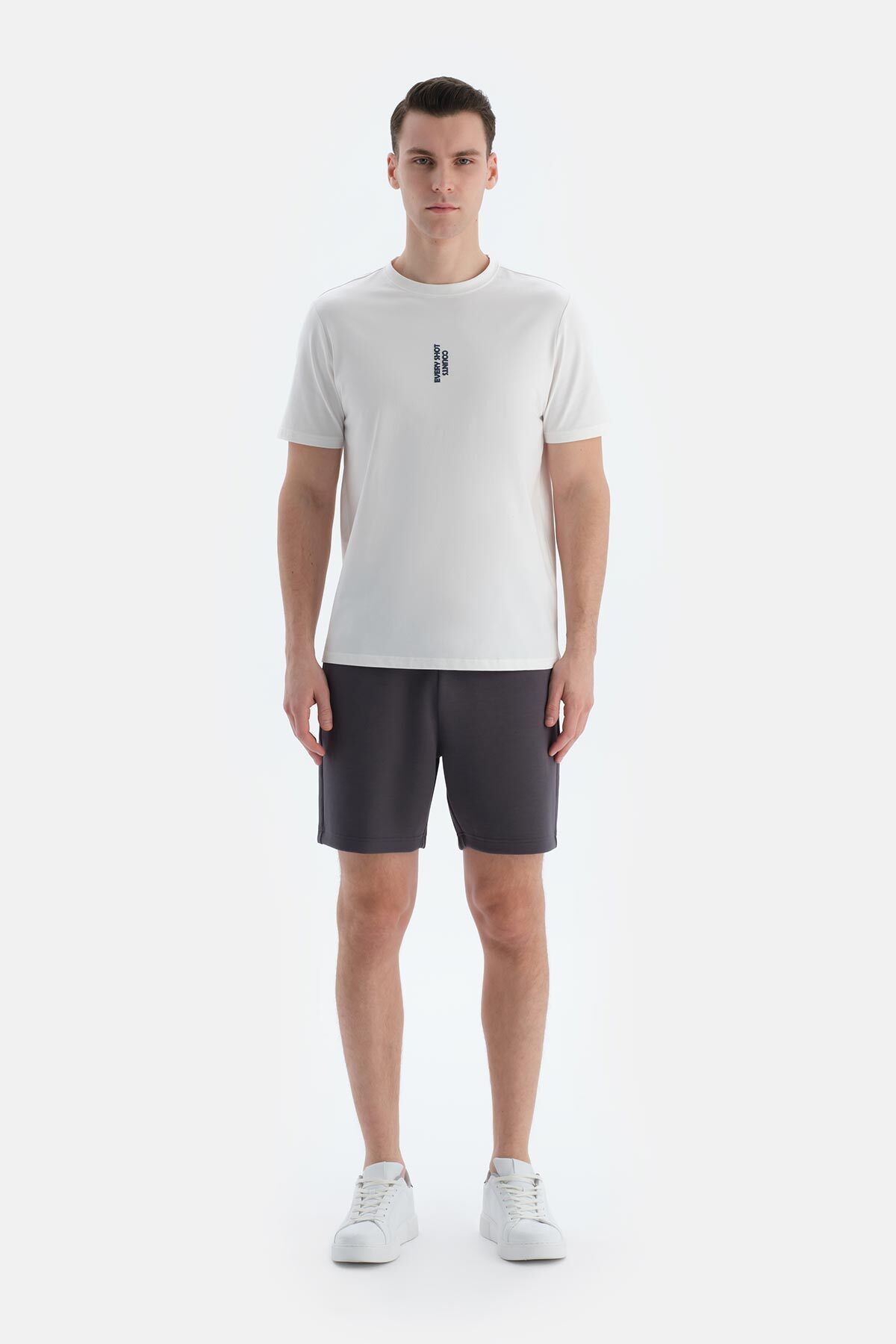 Dagi-Dark Gray Modal Scuba Shorts with Pockets and Lanyard 4