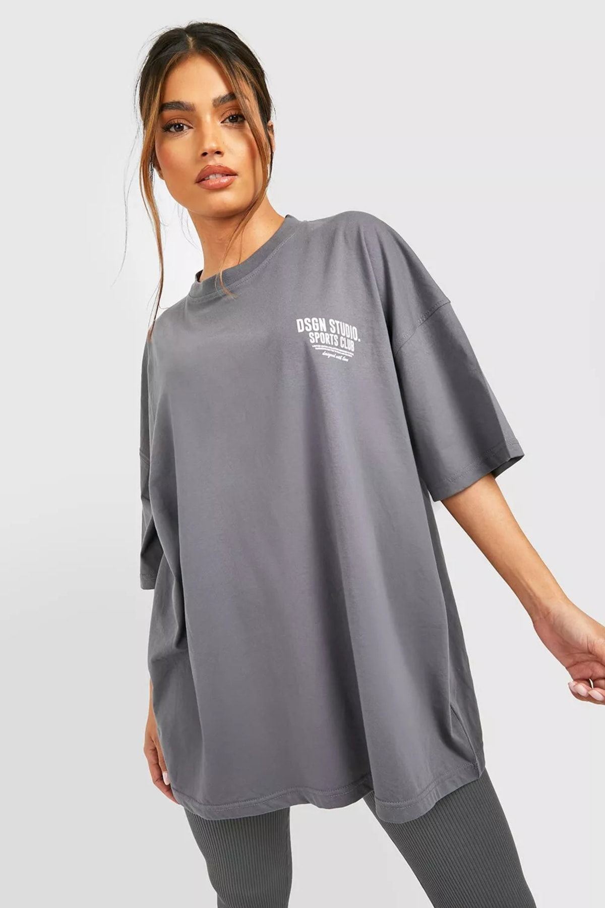 DUBU BUTİK Tričko Smoked Oversize Dsgn Sports Club - Oversize s potlačou